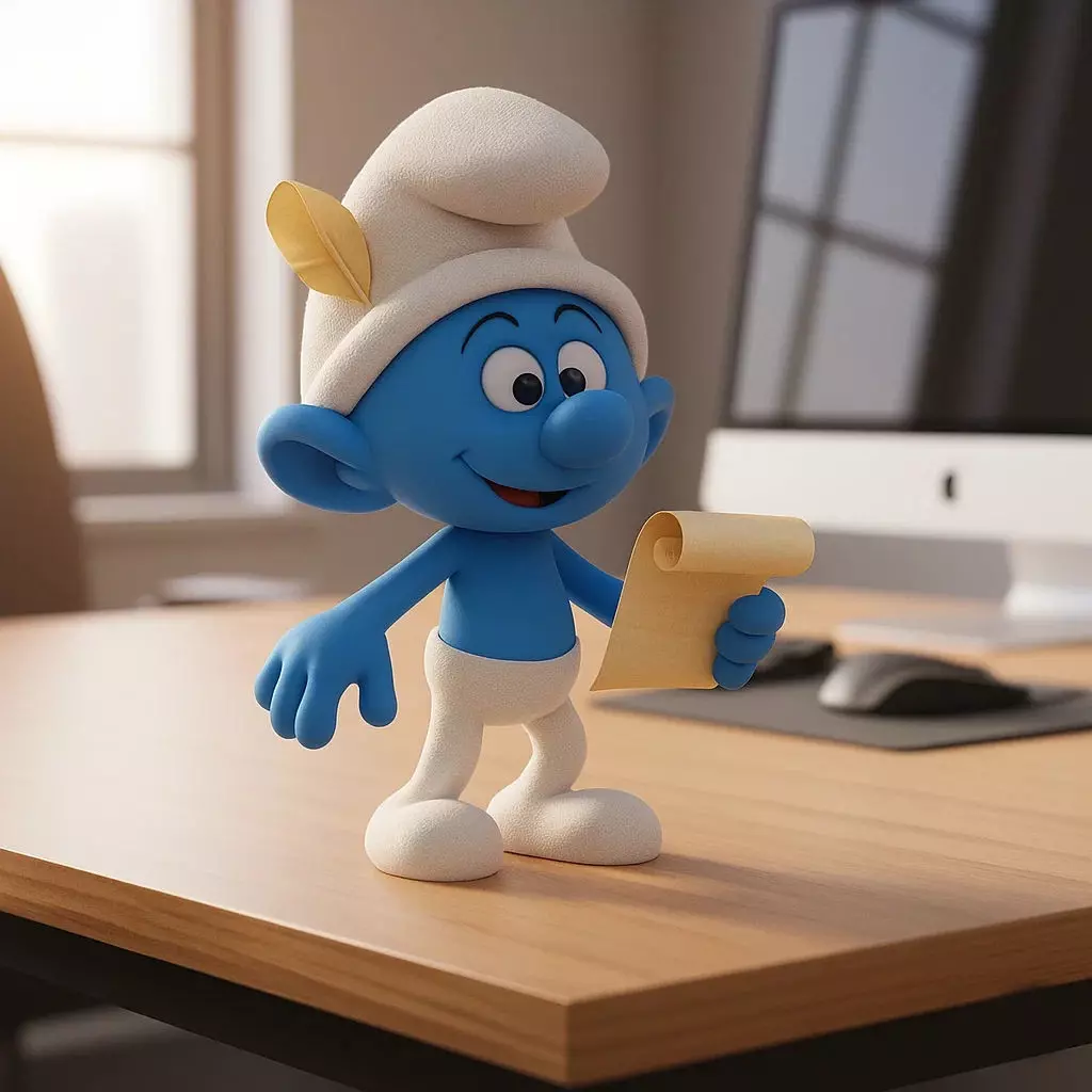 Poet Smurf 3D print model_0
