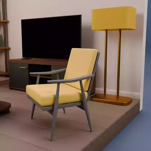 Isometric Stylized Home Interior Pack   Low-poly 3D model 7