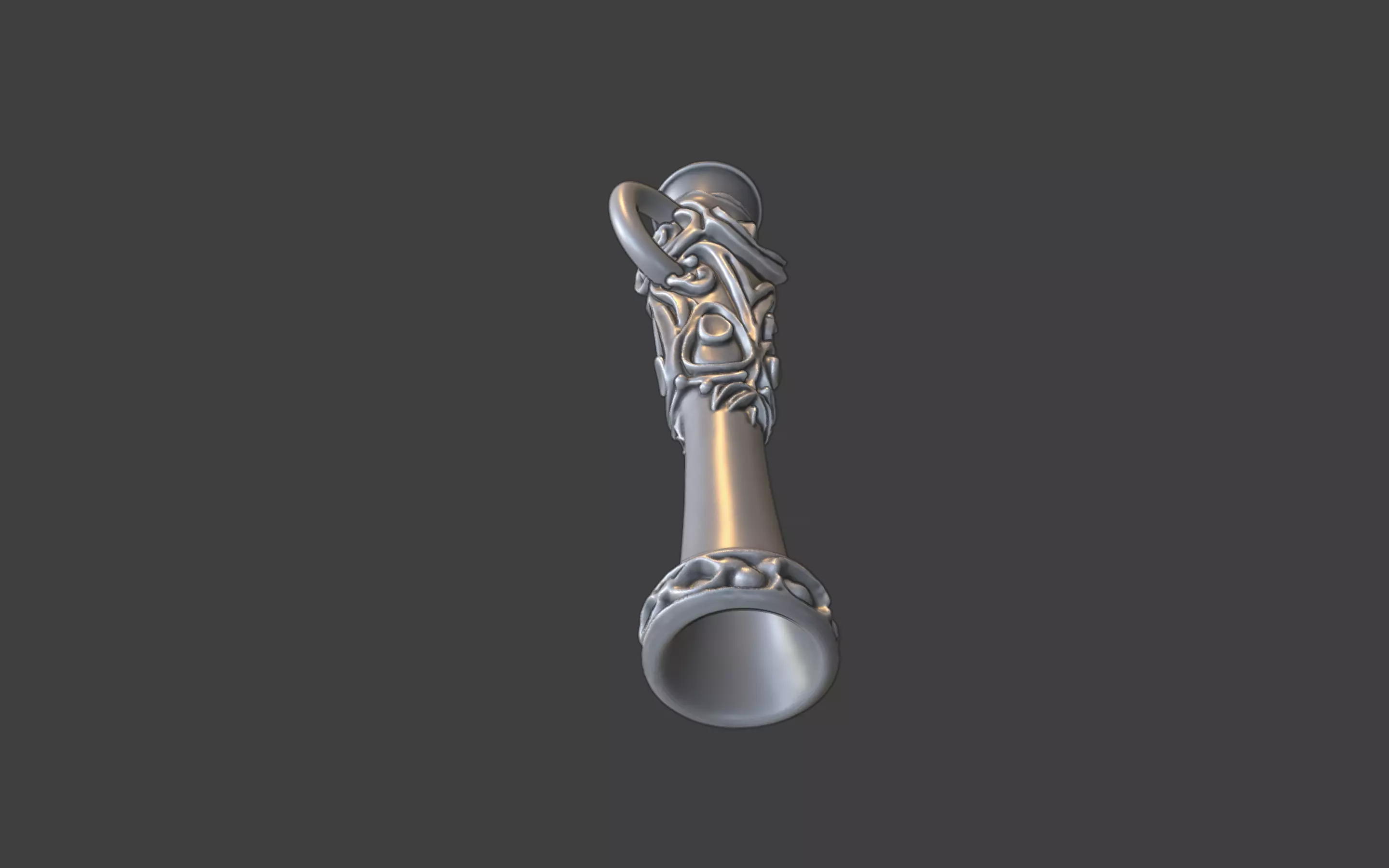 ornamental scrollwork snorting tube pendant v2 3D print model_11