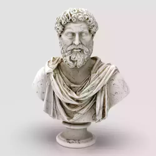 Bust of Marcus Aurelius  Game Ready STL 3D Print Ready  