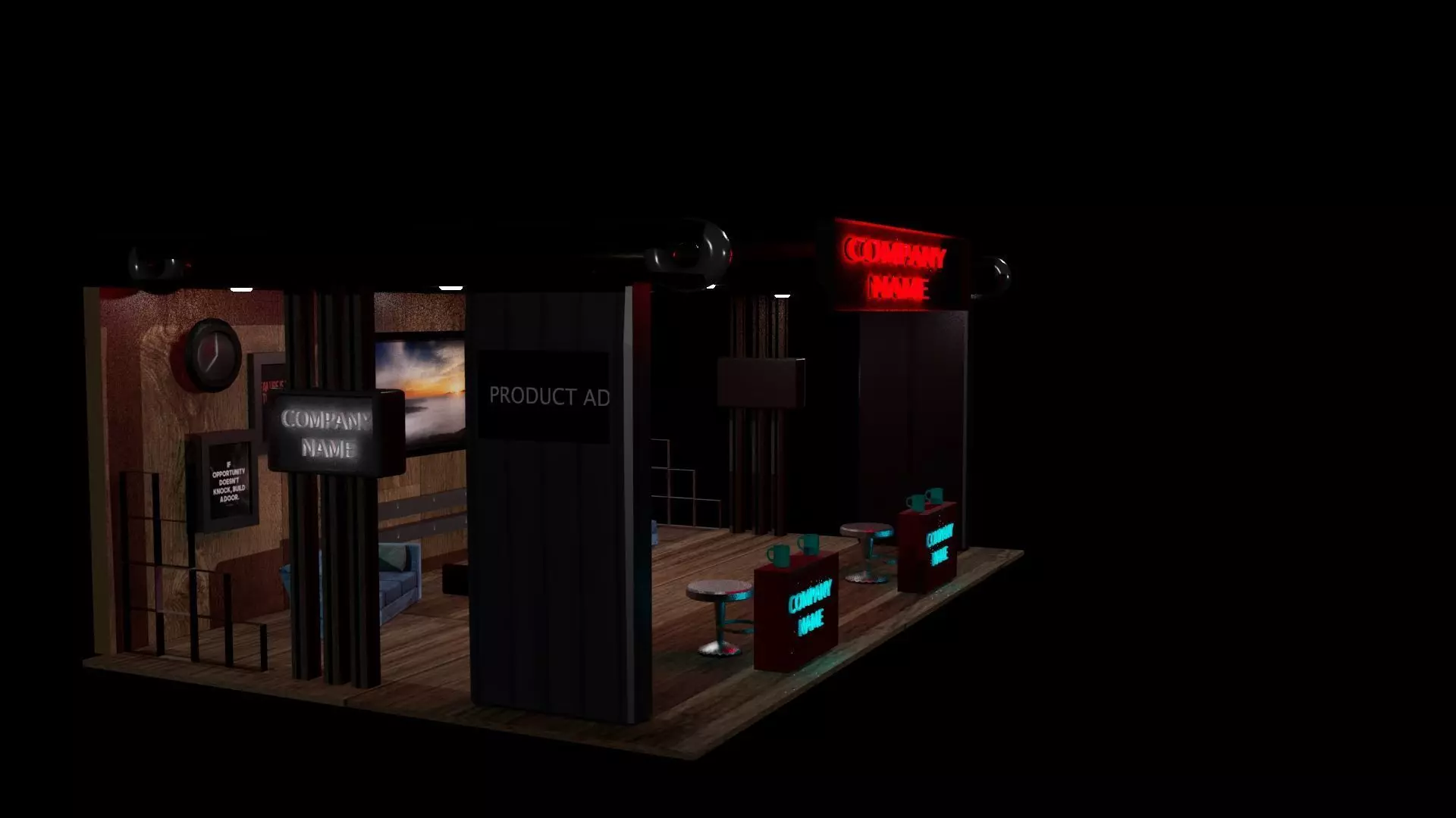 Modern Exhibition Booth  Trade Show Stand  3D Model 3D model_1