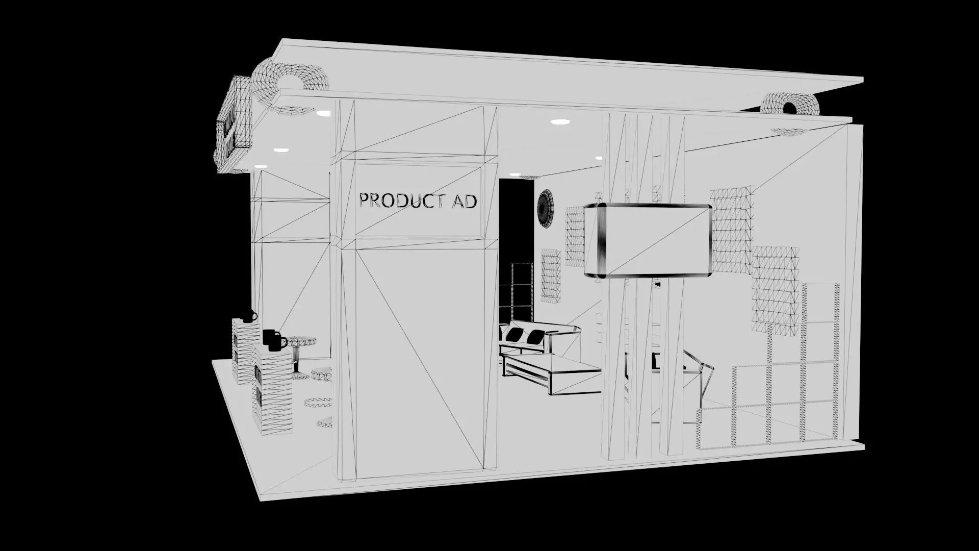 Modern Exhibition Booth  Trade Show Stand  3D Model 3D model_8