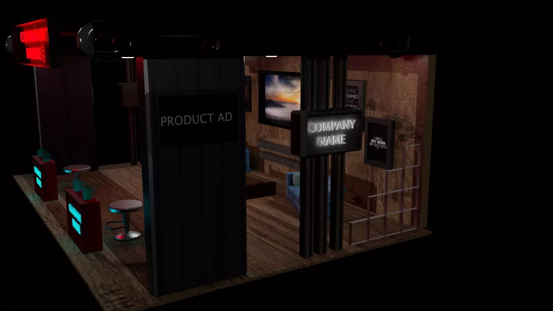 Modern Exhibition Booth  Trade Show Stand  3D Model 3D model_4