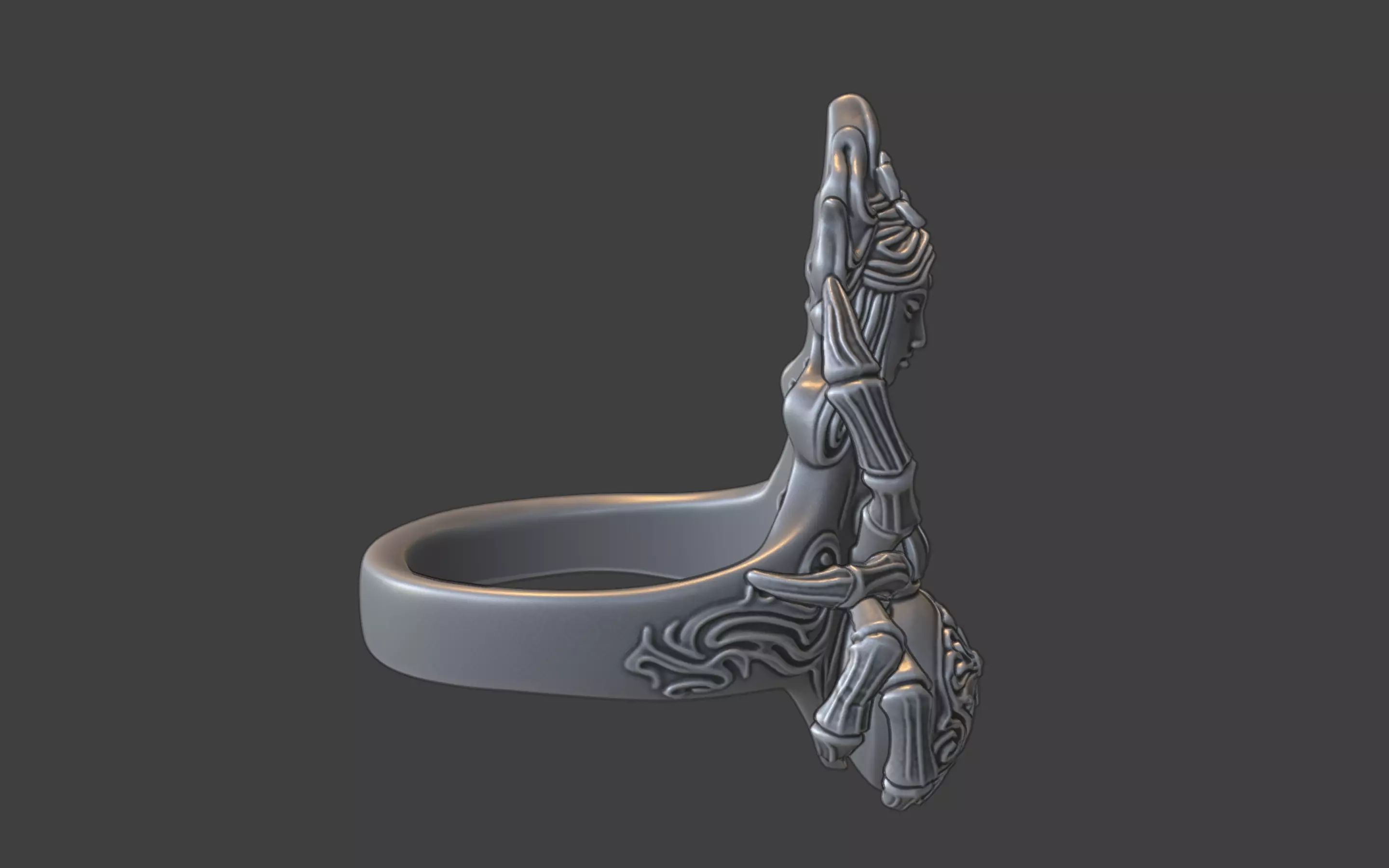 spider queen ring 3D print model_9