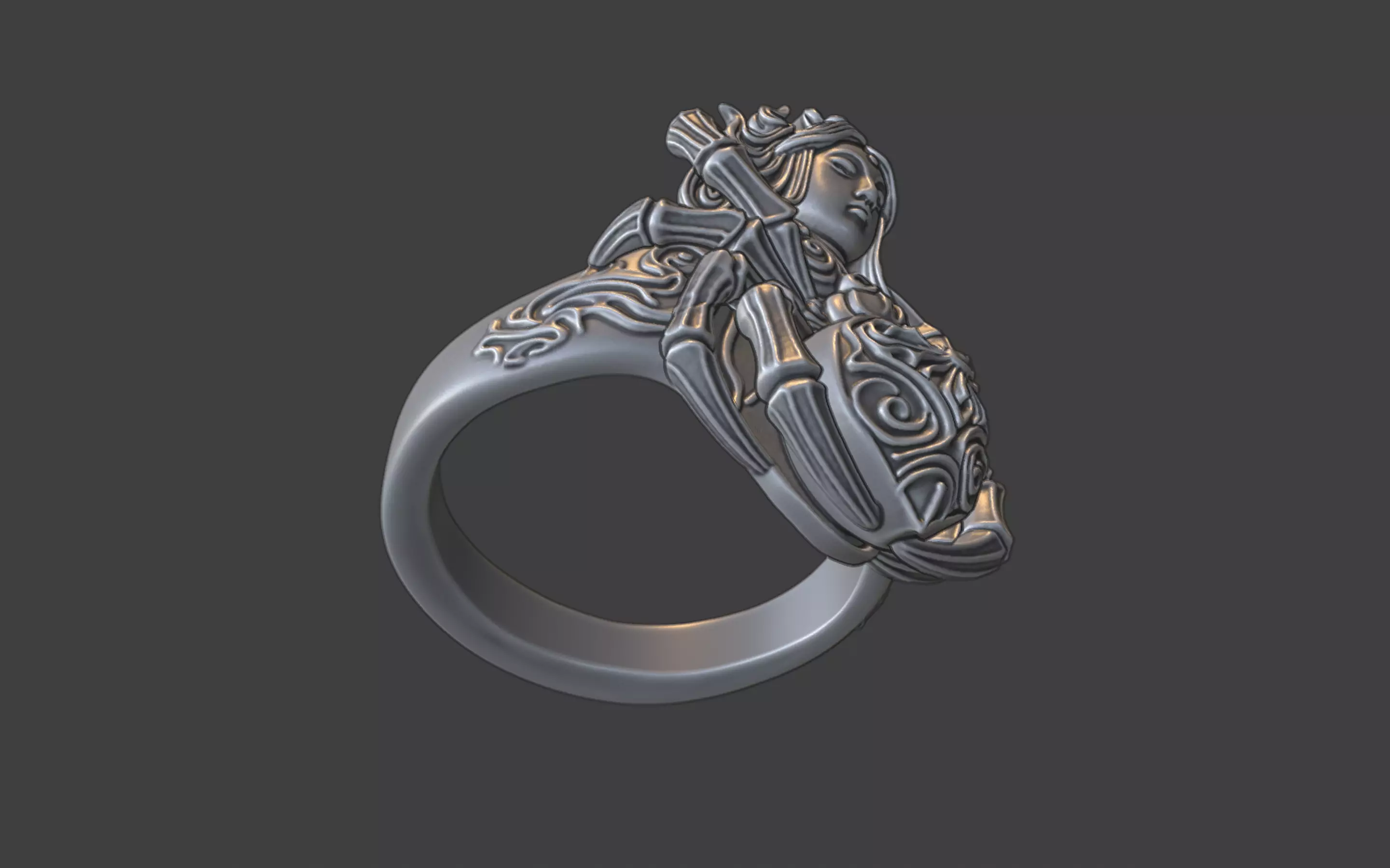spider queen ring 3D print model_16