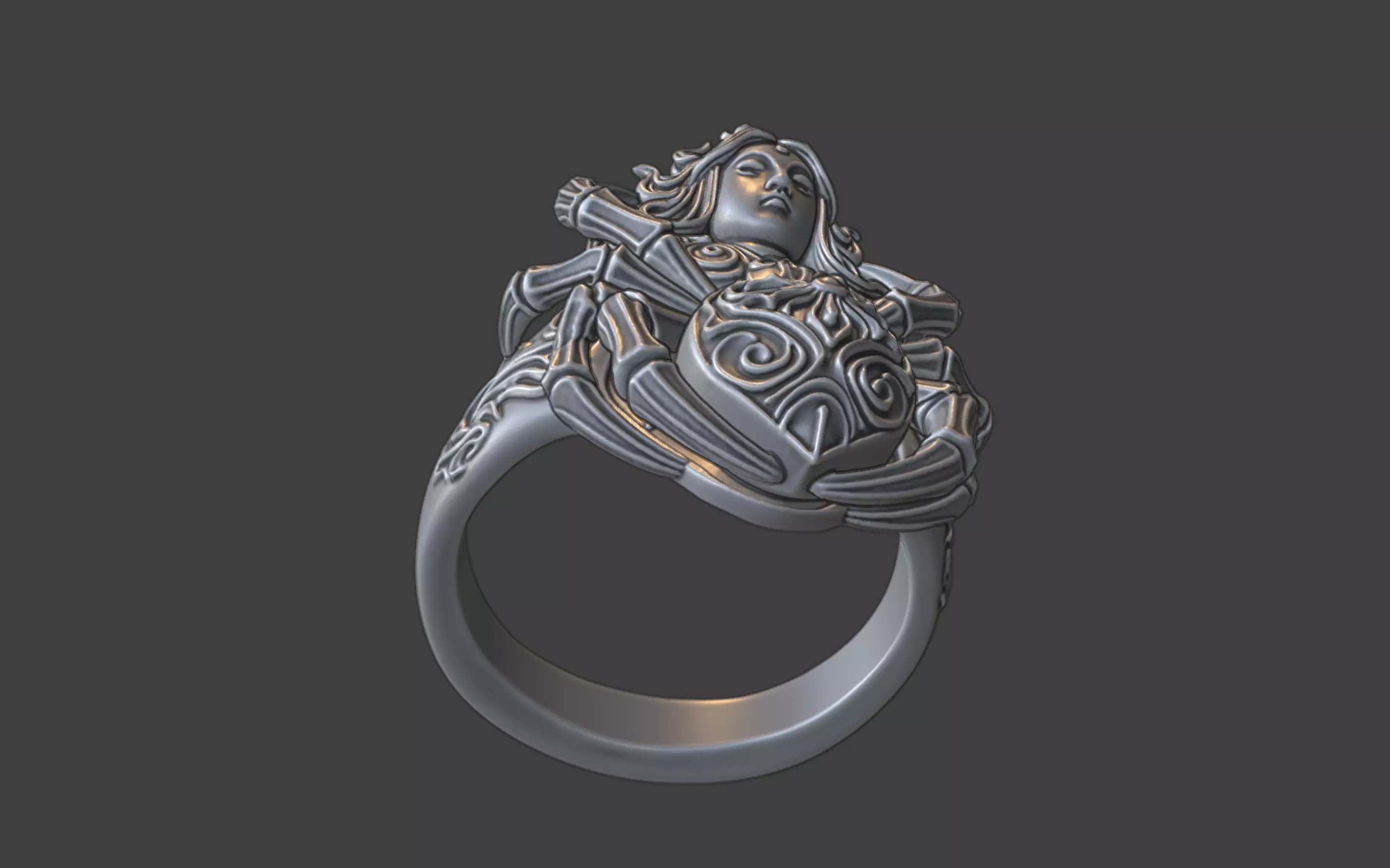 spider queen ring 3D print model_12