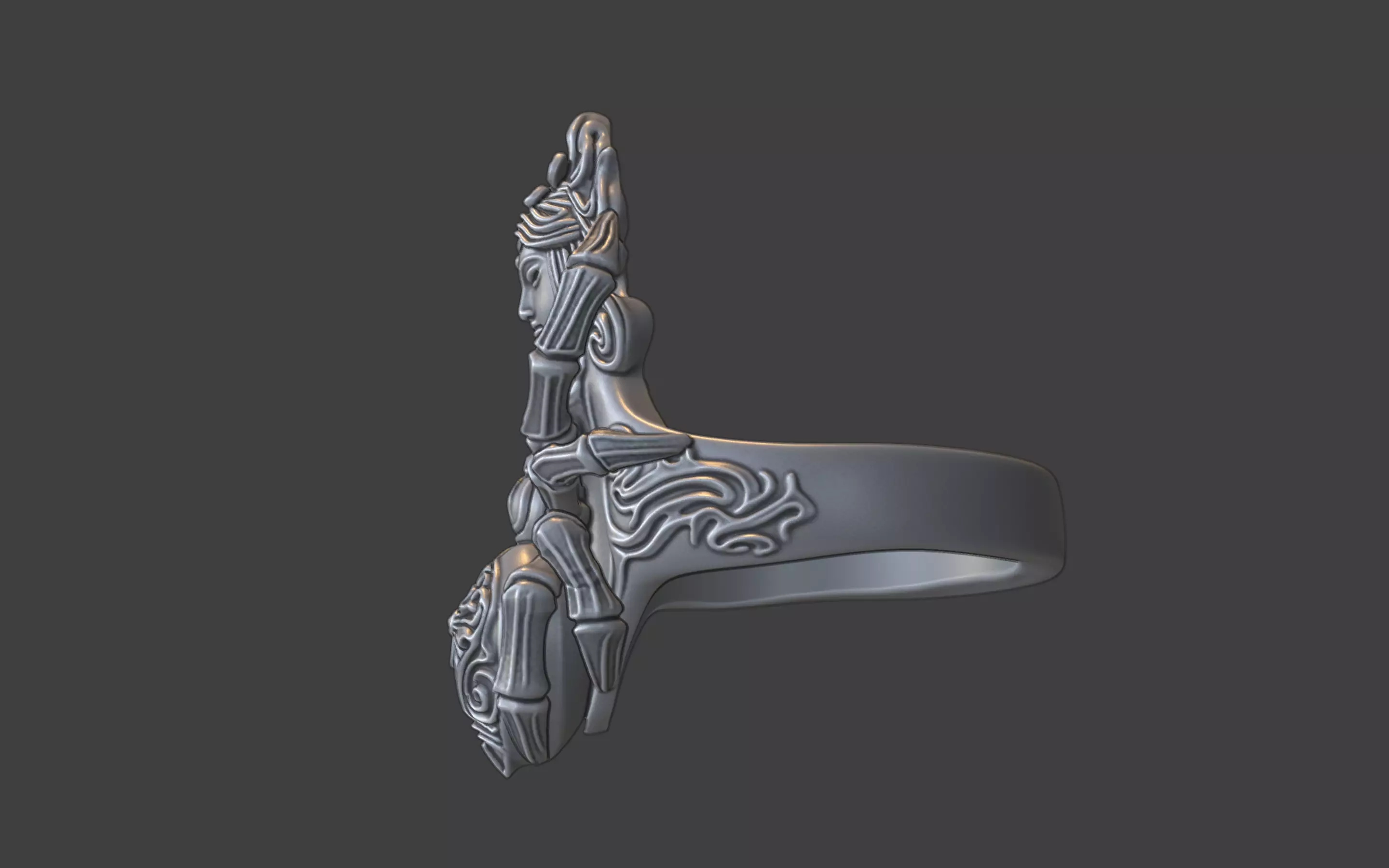 spider queen ring 3D print model_21