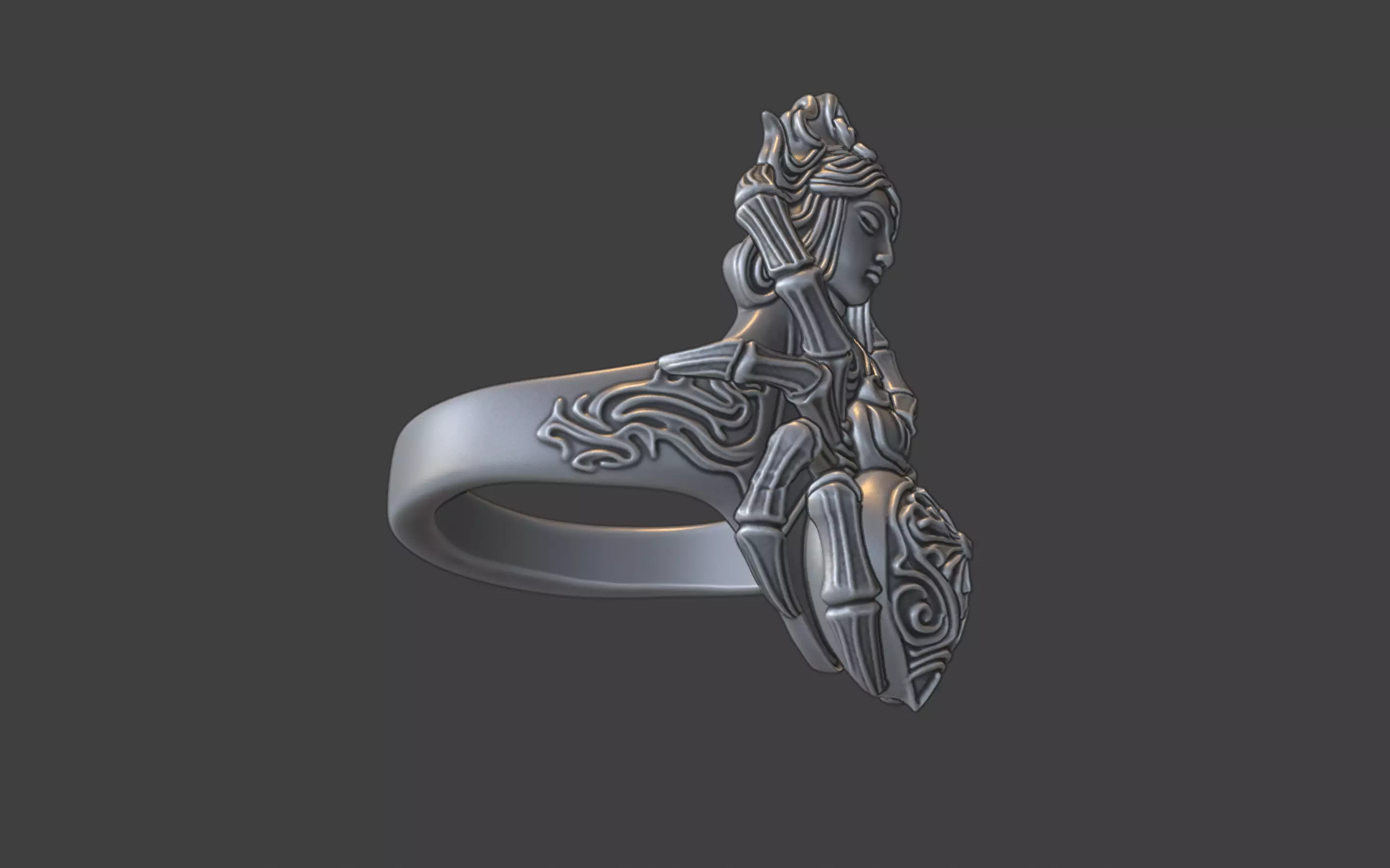 spider queen ring 3D print model_19