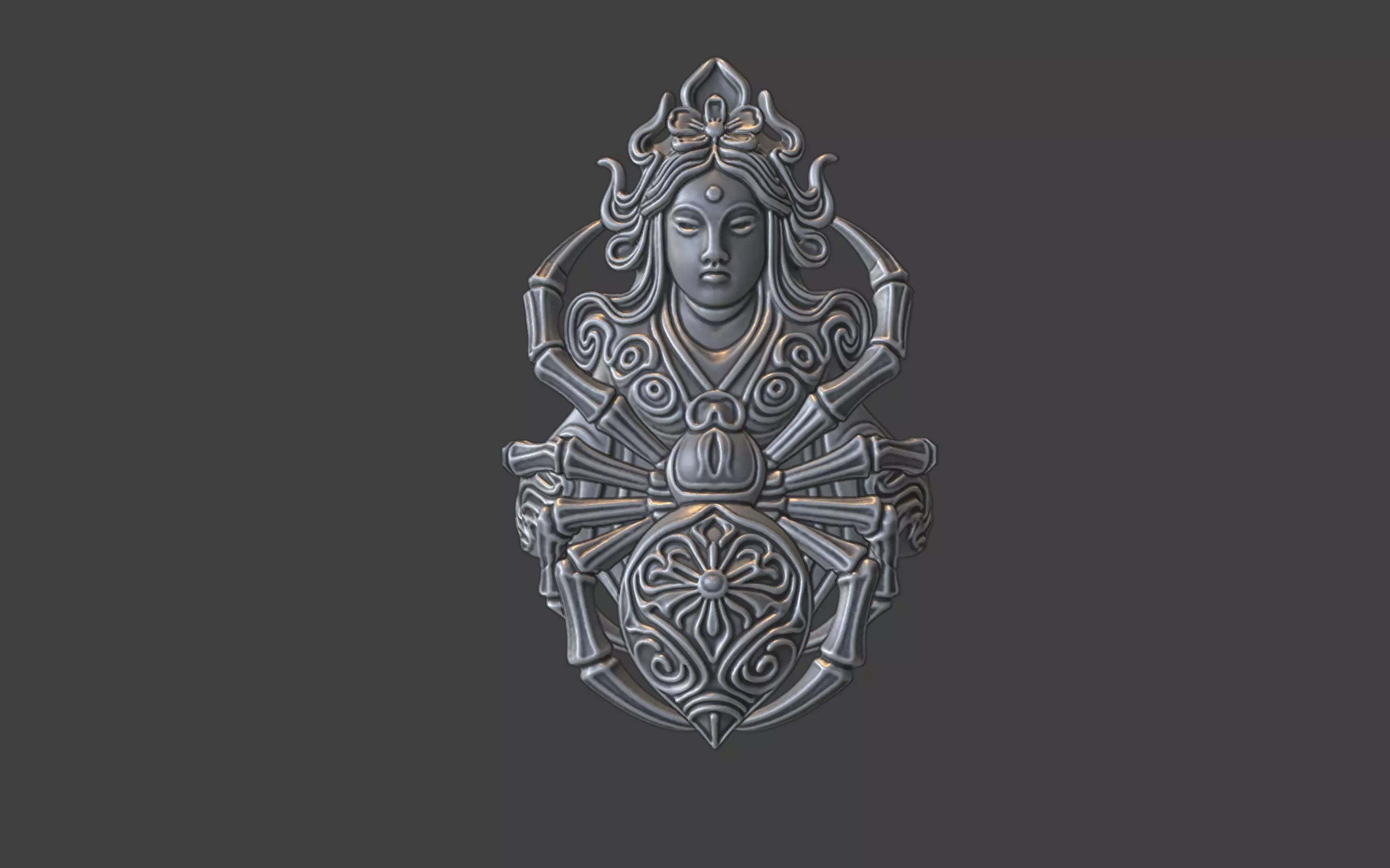 spider queen ring 3D print model_26