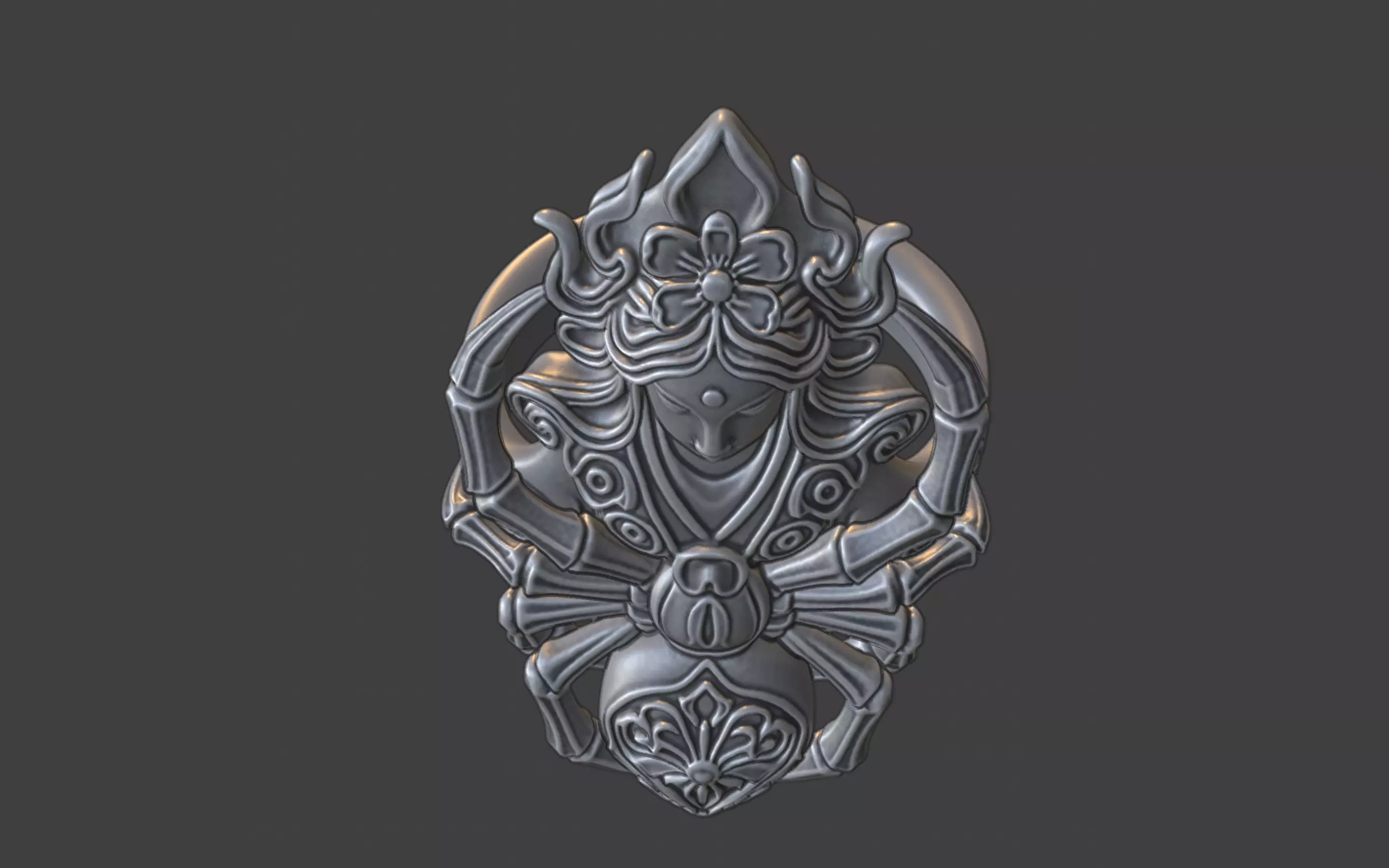 spider queen ring 3D print model_13