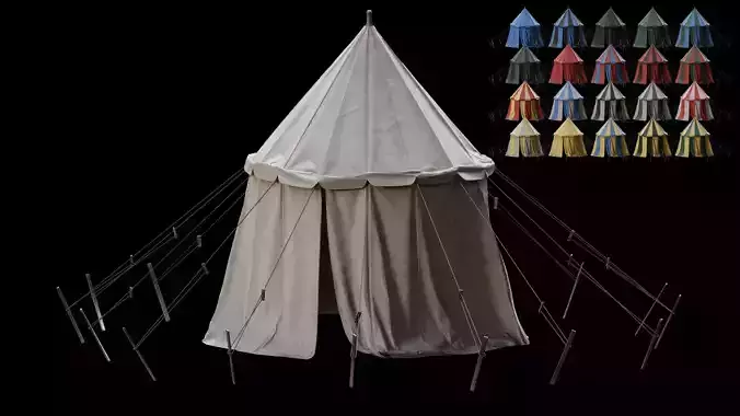 Medieval Tent 05 Low-poly 3D model