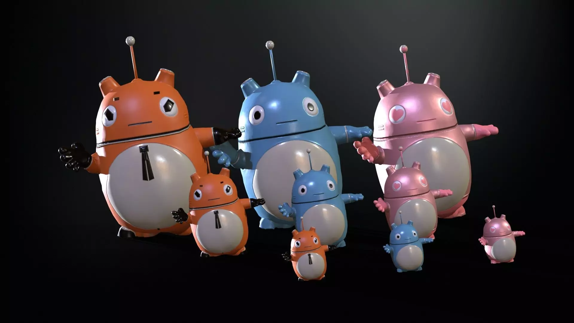 Minirobotic5Pack2 Low-poly 3D model_2
