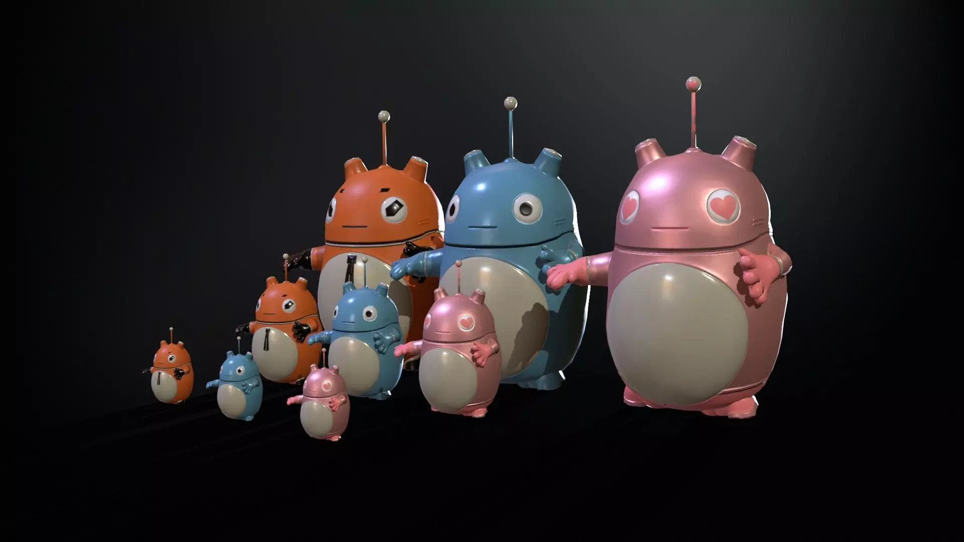 Minirobotic5Pack2 Low-poly 3D model_8