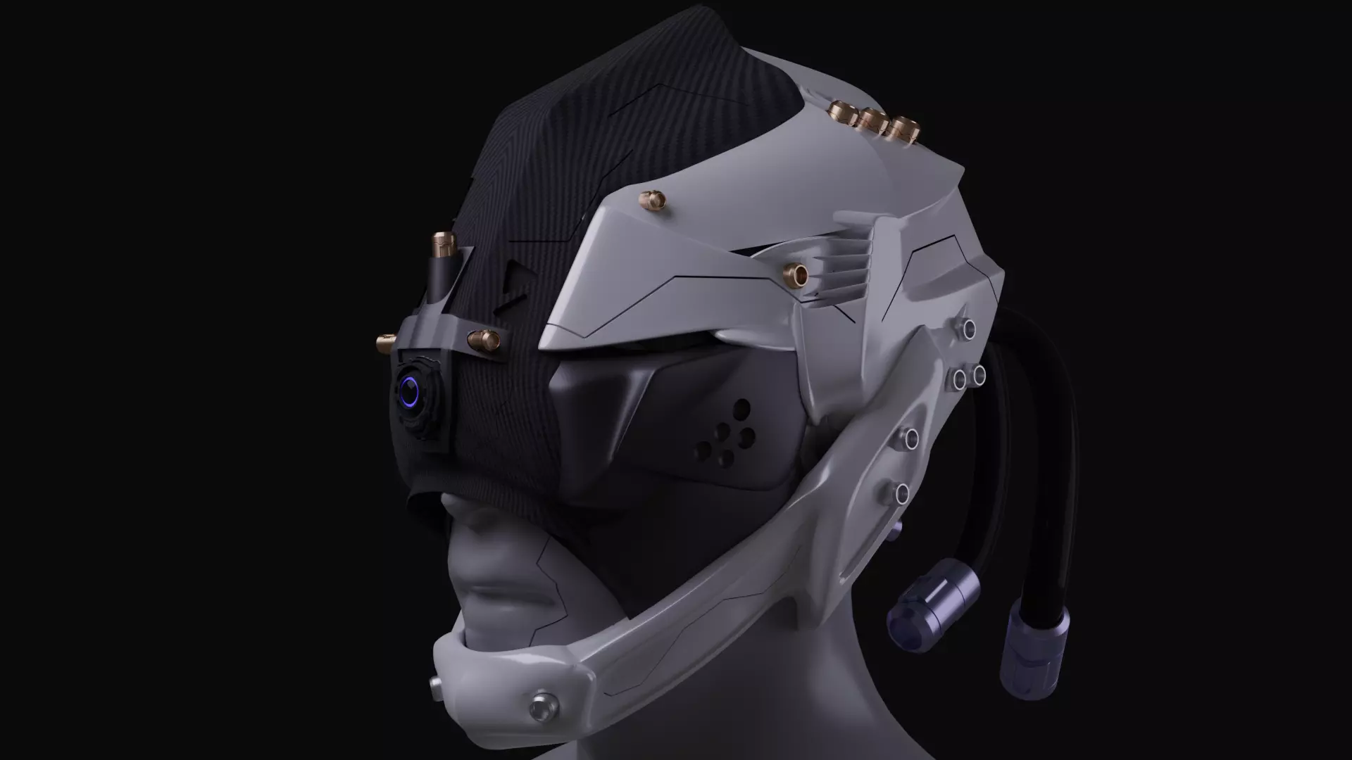 Cyborg Helmet 3D model 3D model_3