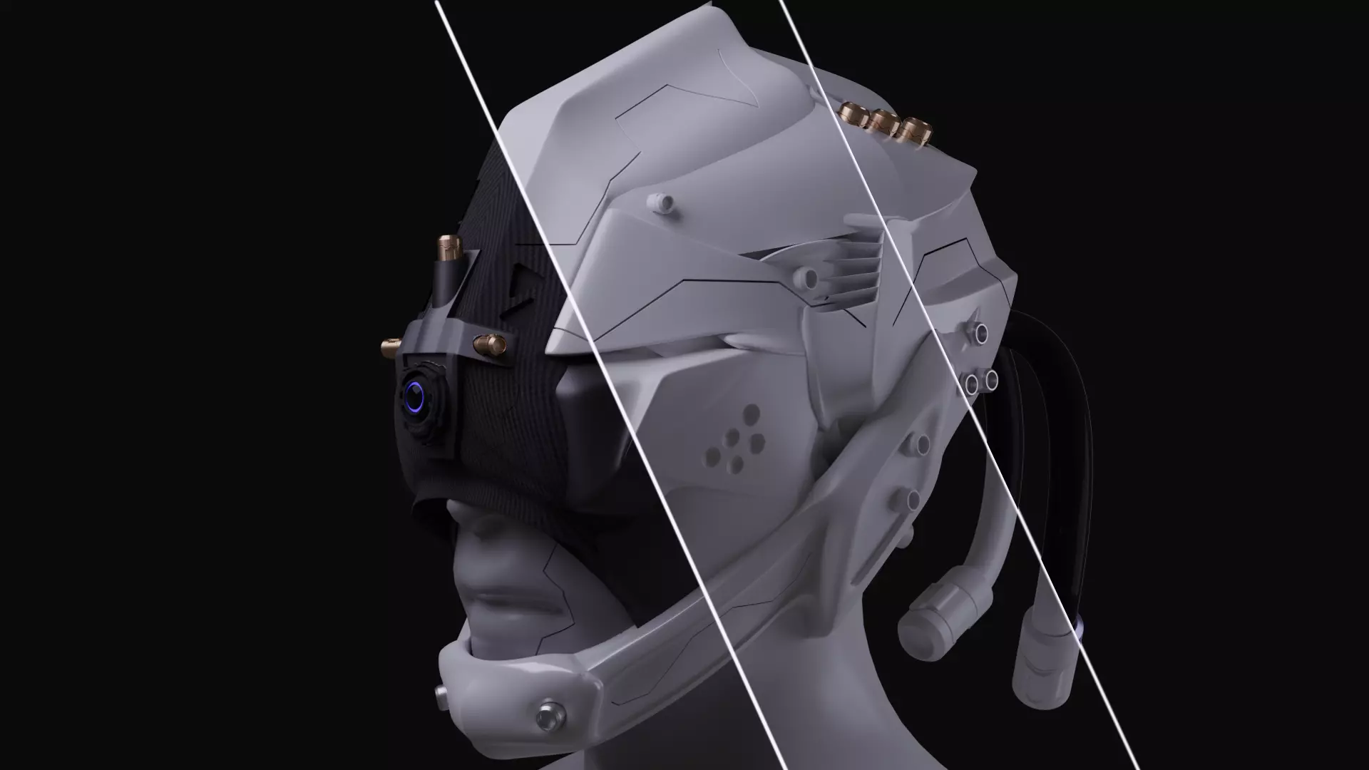 Cyborg Helmet 3D model 3D model_0