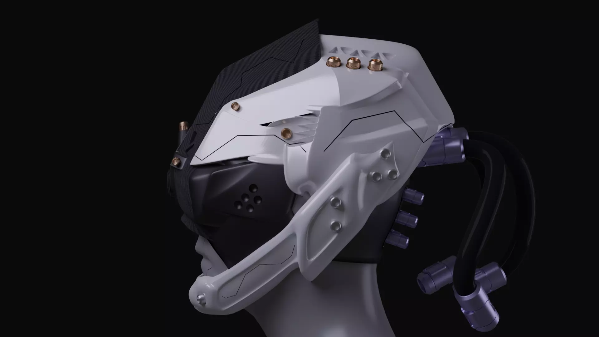 Cyborg Helmet 3D model 3D model_2