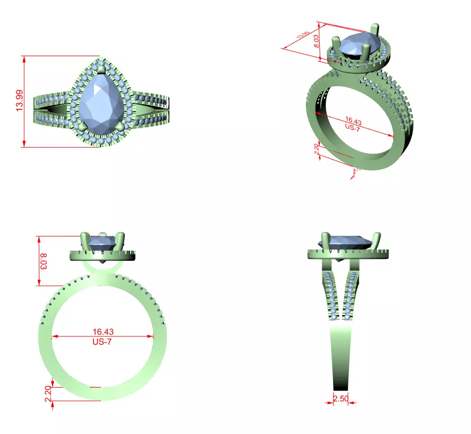 Solitaire Ring 3dm stl renders animation videos details 3D print model_3