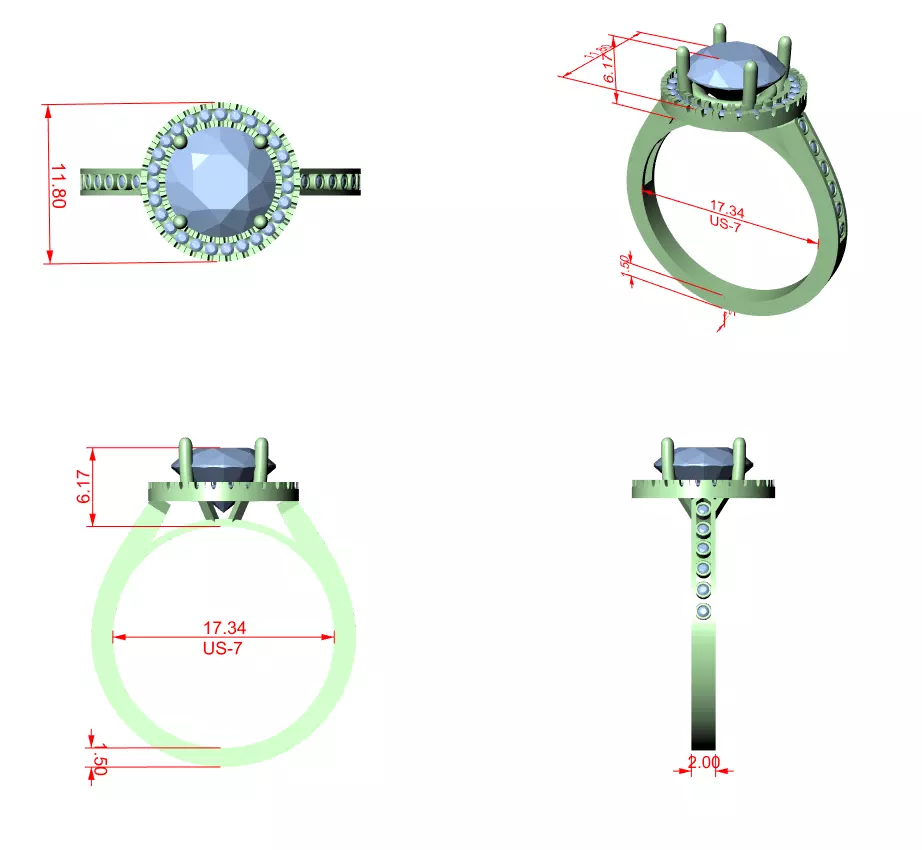 Solitaire Ring 3dm stl renders animation videos details 3D print model_3