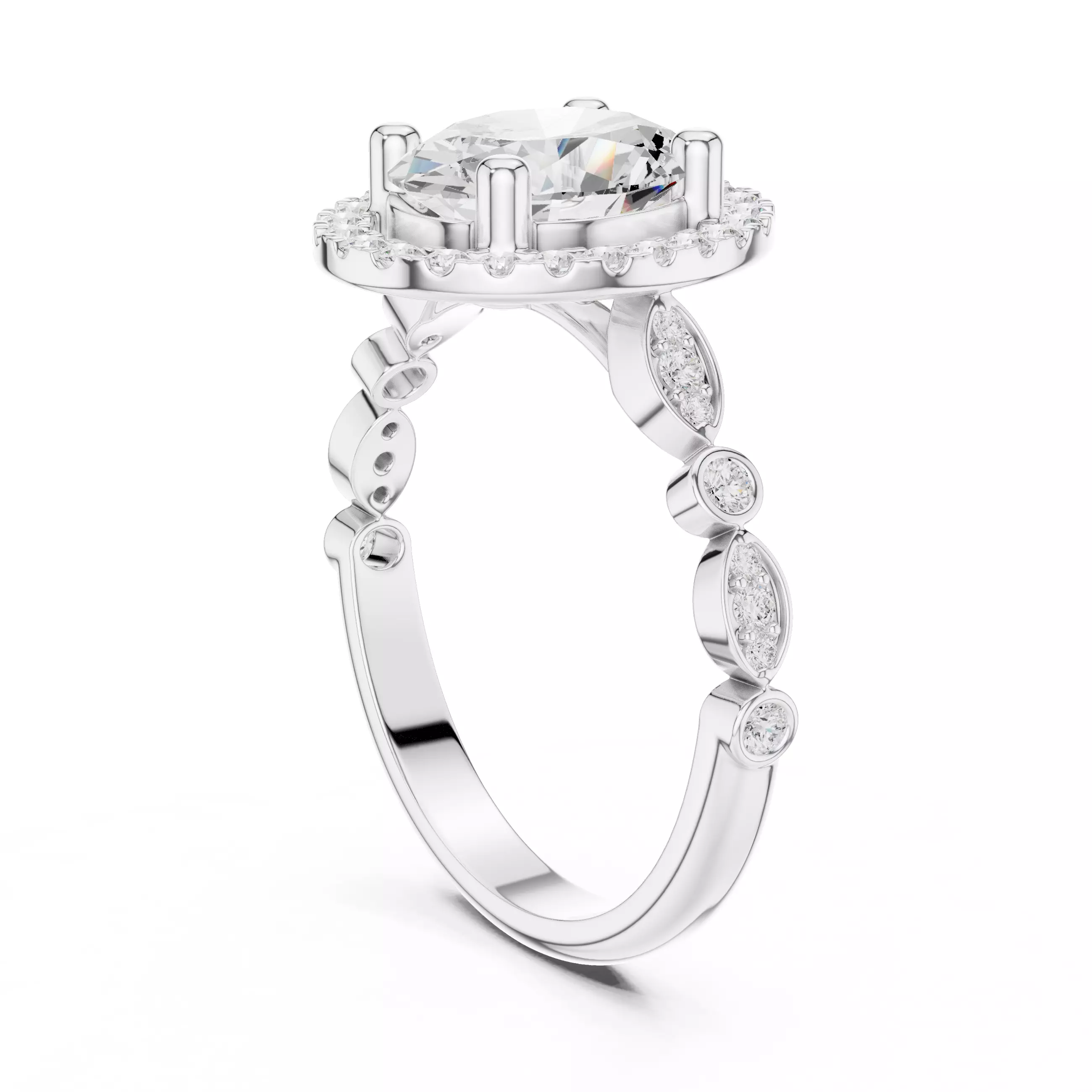 Solitaire Ring 3dm stl renders animation videos details 3D print model_9