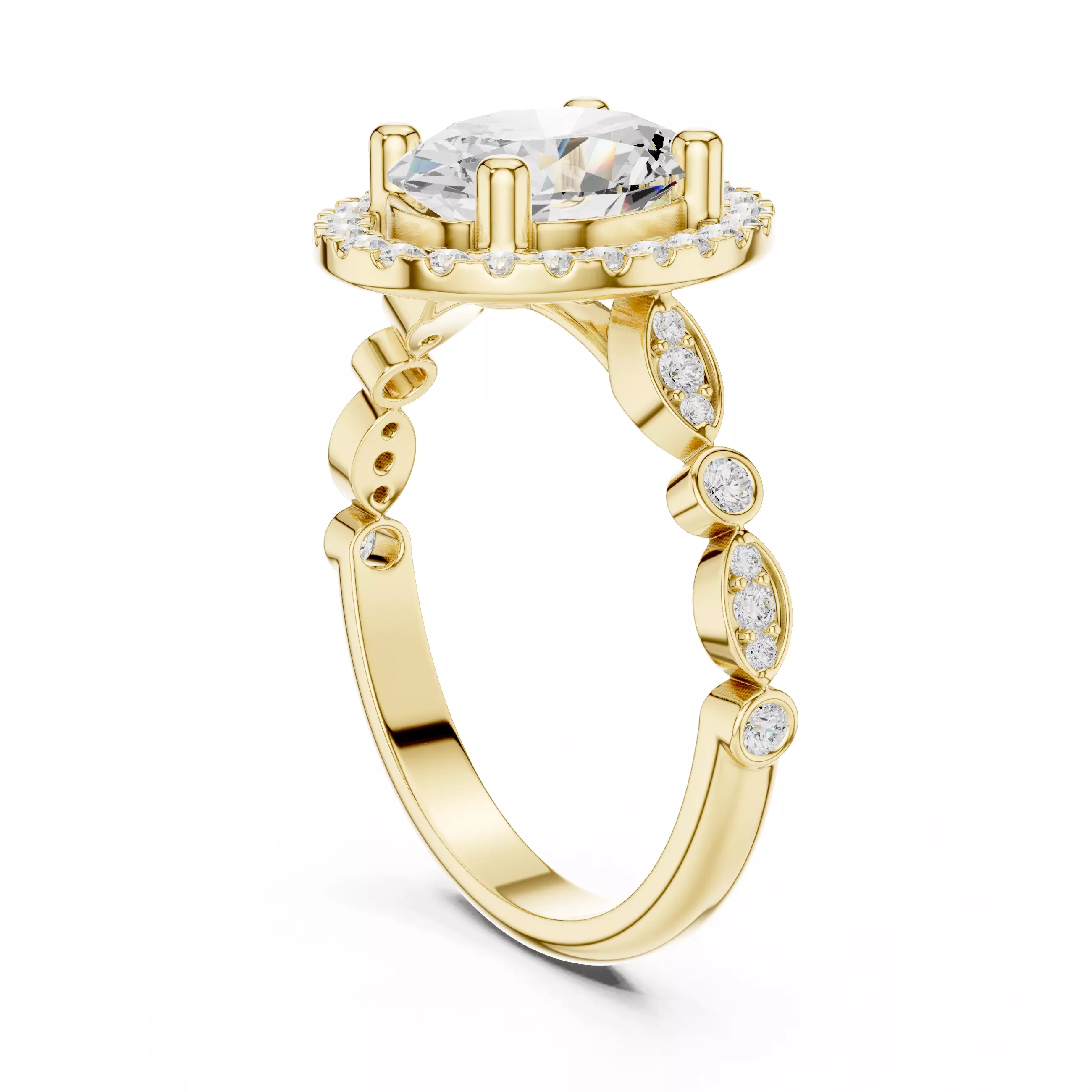 Solitaire Ring 3dm stl renders animation videos details 3D print model_13