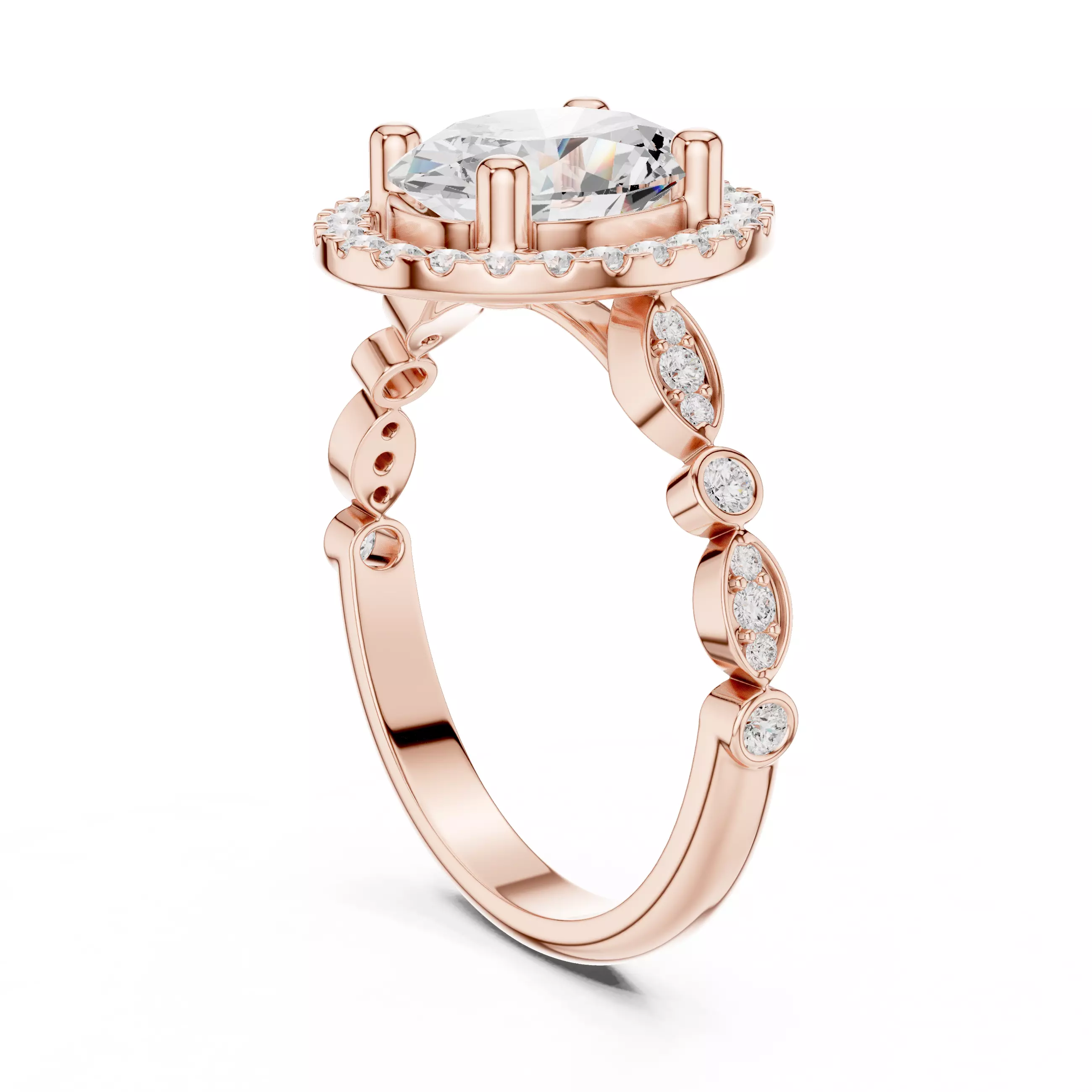 Solitaire Ring 3dm stl renders animation videos details 3D print model_5