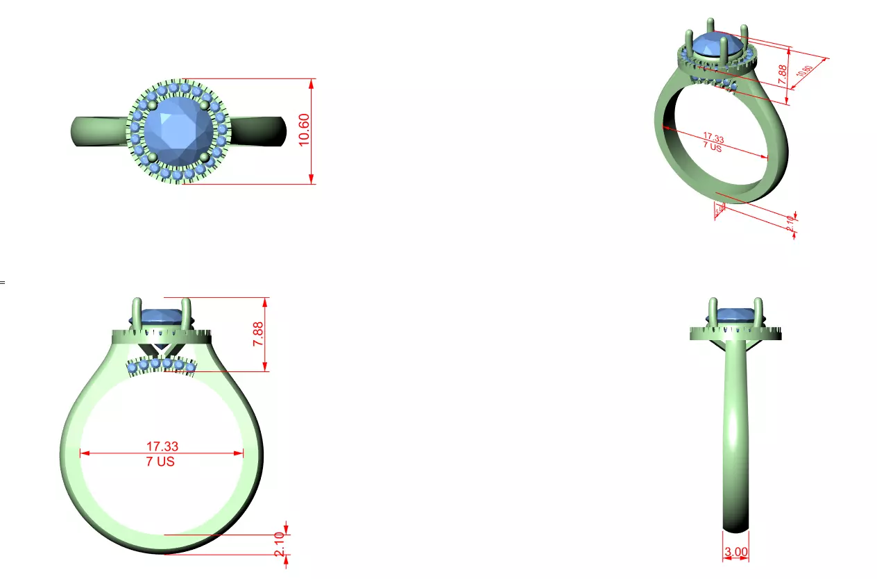 Solitaire Ring 3dm stl renders animation videos details 3D print model_3