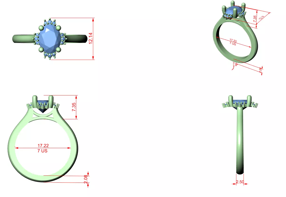 Solitaire Ring 3dm stl renders animation videos details 3D print model_3