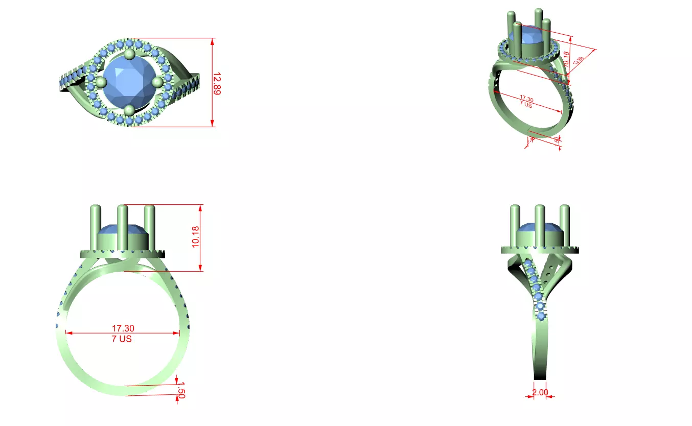 Solitaire Ring 3dm stl renders animation videos details 3D print model_3