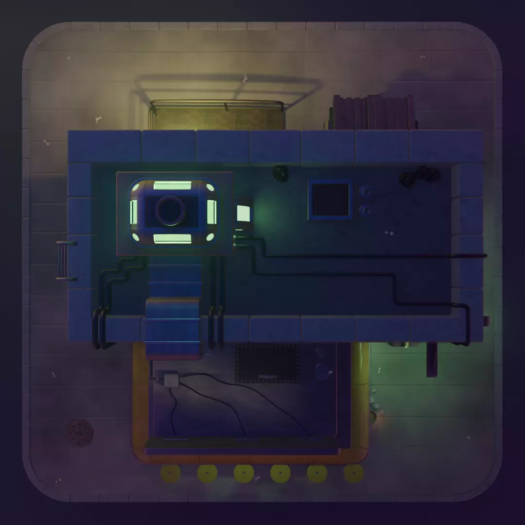 Bar Cyberpunk Low-poly 3D model_4