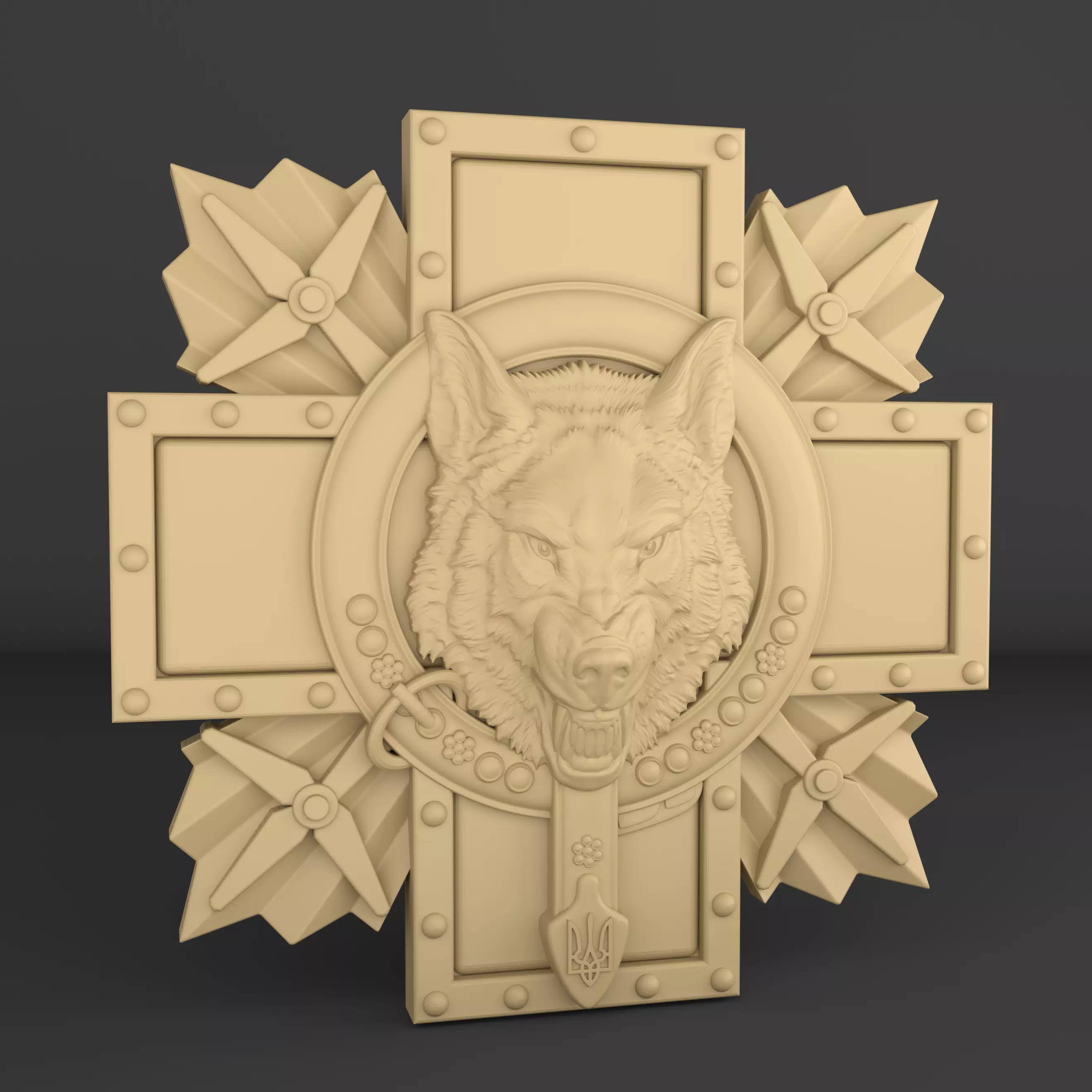 Emblem of Ukraine Wolf 3D print model 3D print model_1