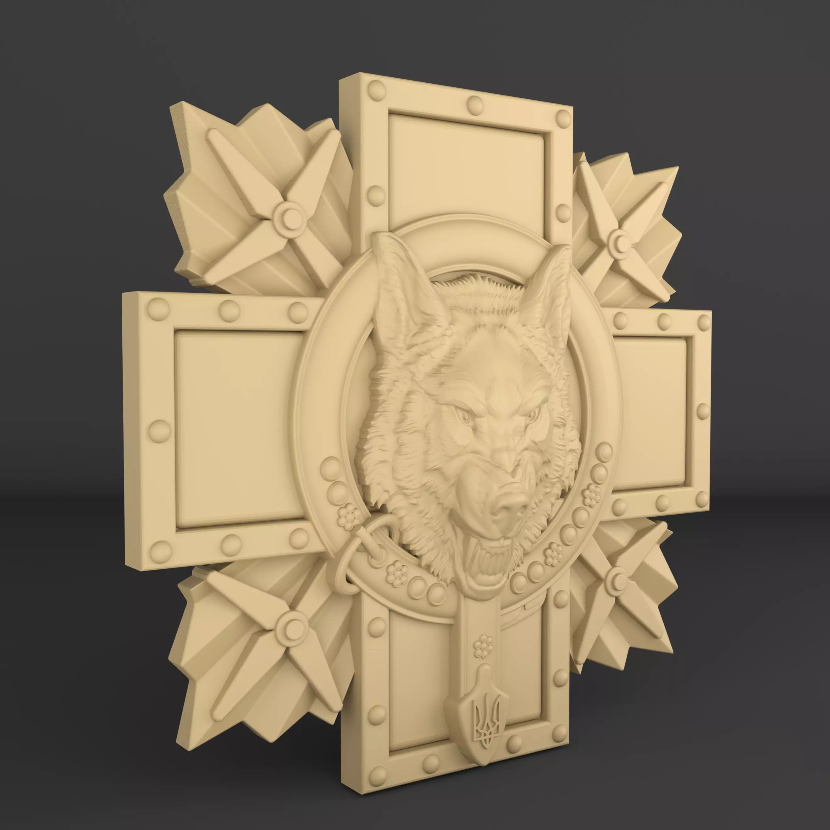 Emblem of Ukraine Wolf 3D print model 3D print model_2