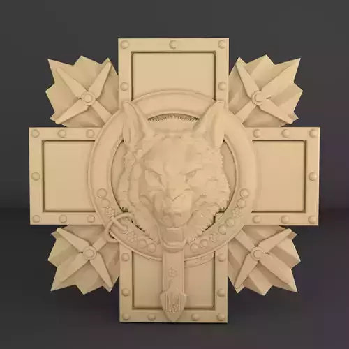 Emblem of Ukraine Wolf 3D print model