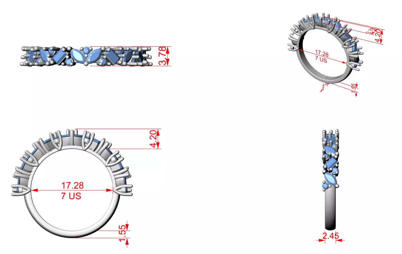 Solitaire Ring 3dm stl renders animation videos details 3D print model_4