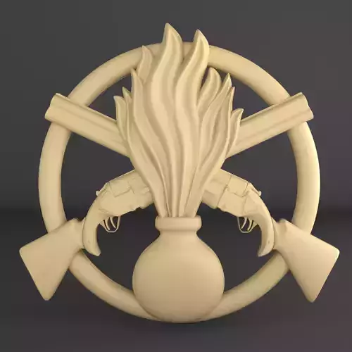 Emblem of Ukraine Fire Weapon 3D print model