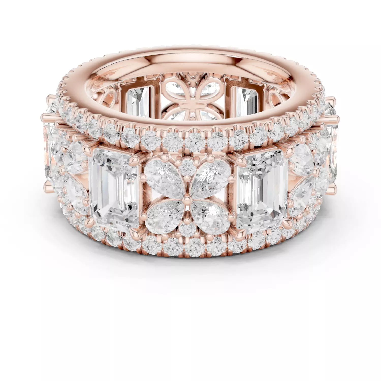 Solitaire Band Ring 3dm stl renders animation videos details  3D print model_1