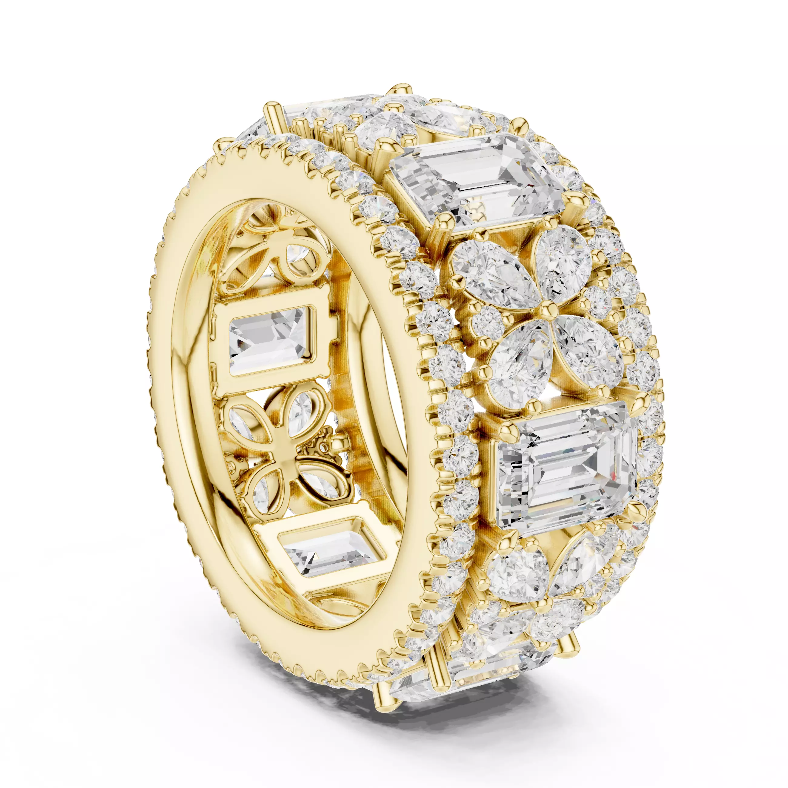 Solitaire Band Ring 3dm stl renders animation videos details  3D print model_13