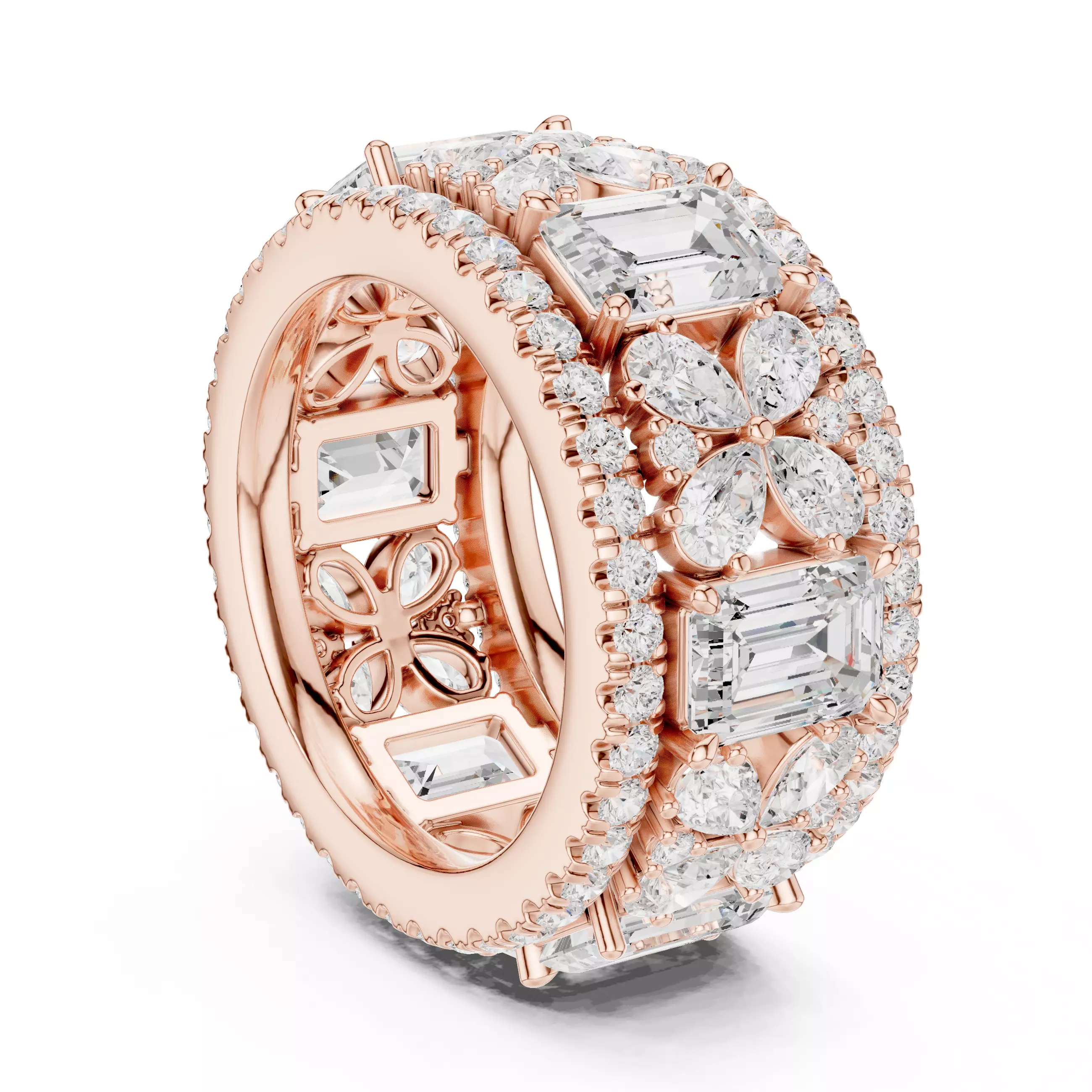 Solitaire Band Ring 3dm stl renders animation videos details  3D print model_6