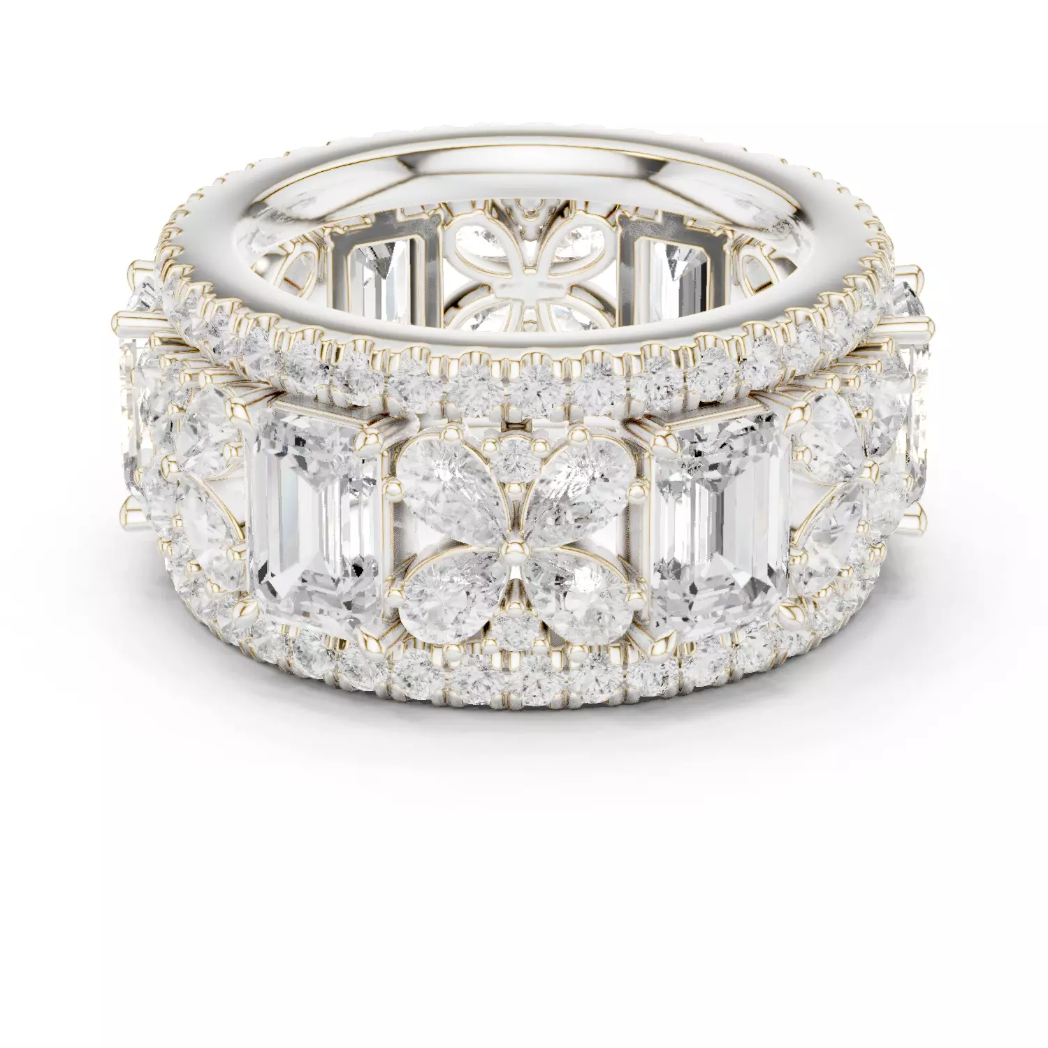 Solitaire Band Ring 3dm stl renders animation videos details  3D print model_2