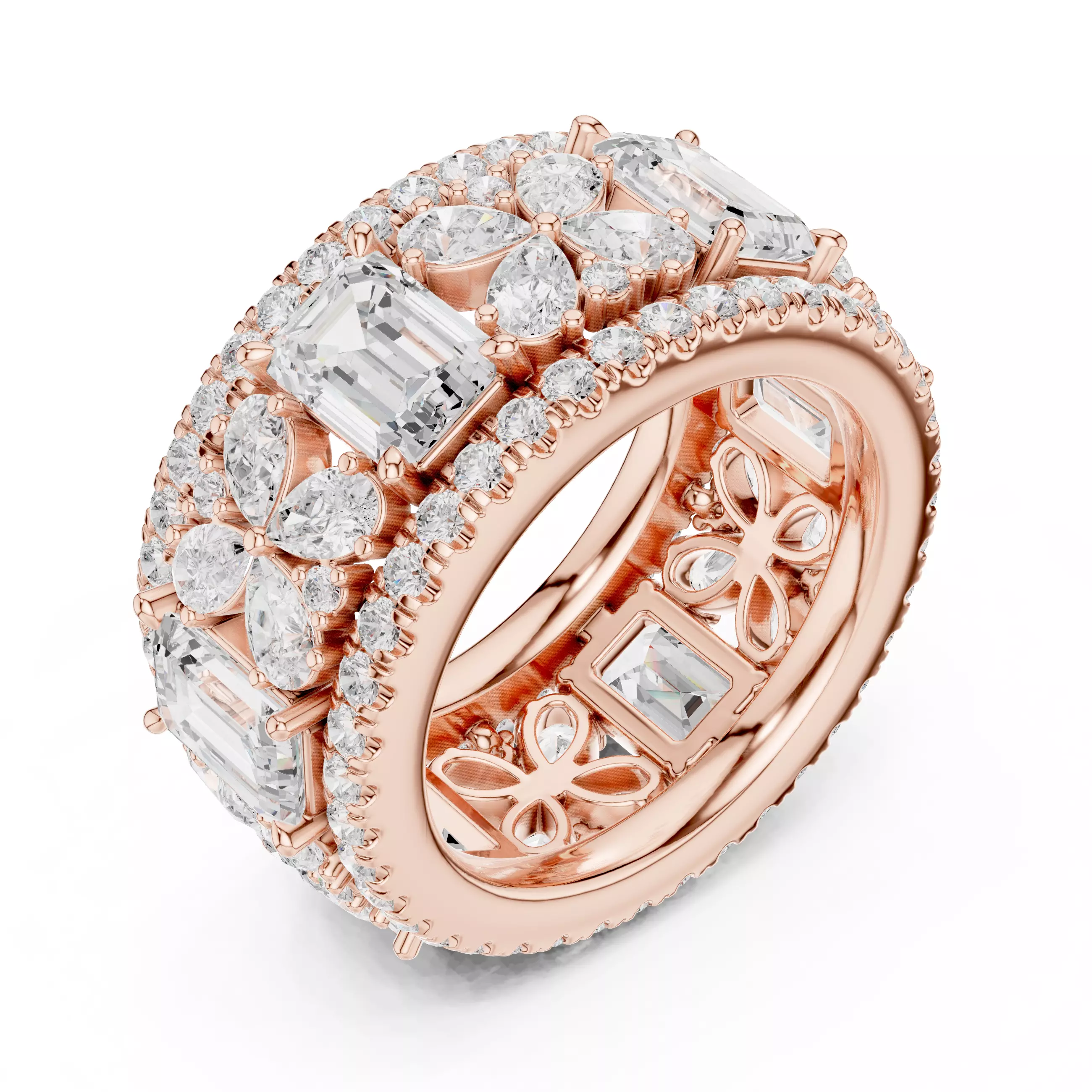 Solitaire Band Ring 3dm stl renders animation videos details  3D print model_7