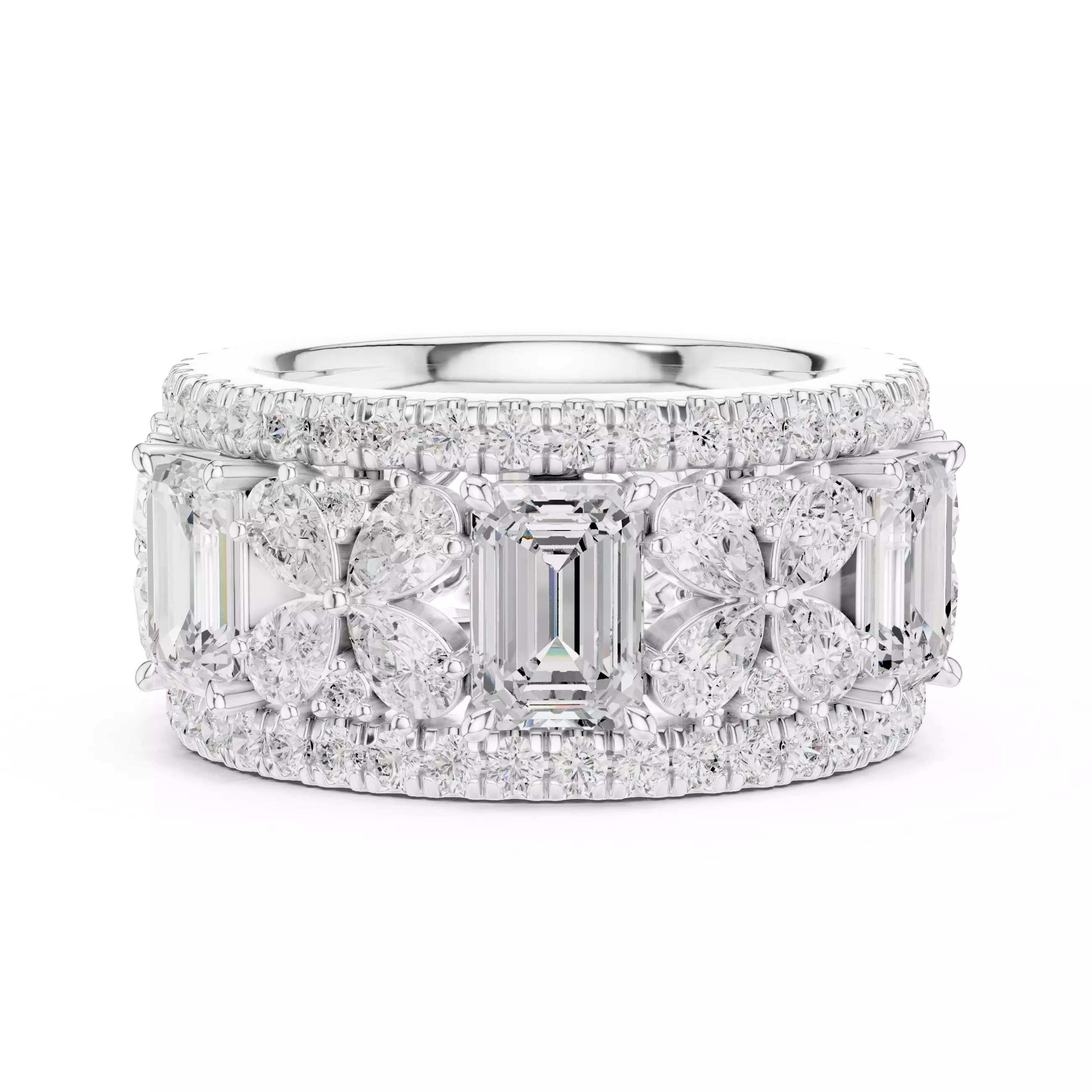 Solitaire Band Ring 3dm stl renders animation videos details  3D print model_11