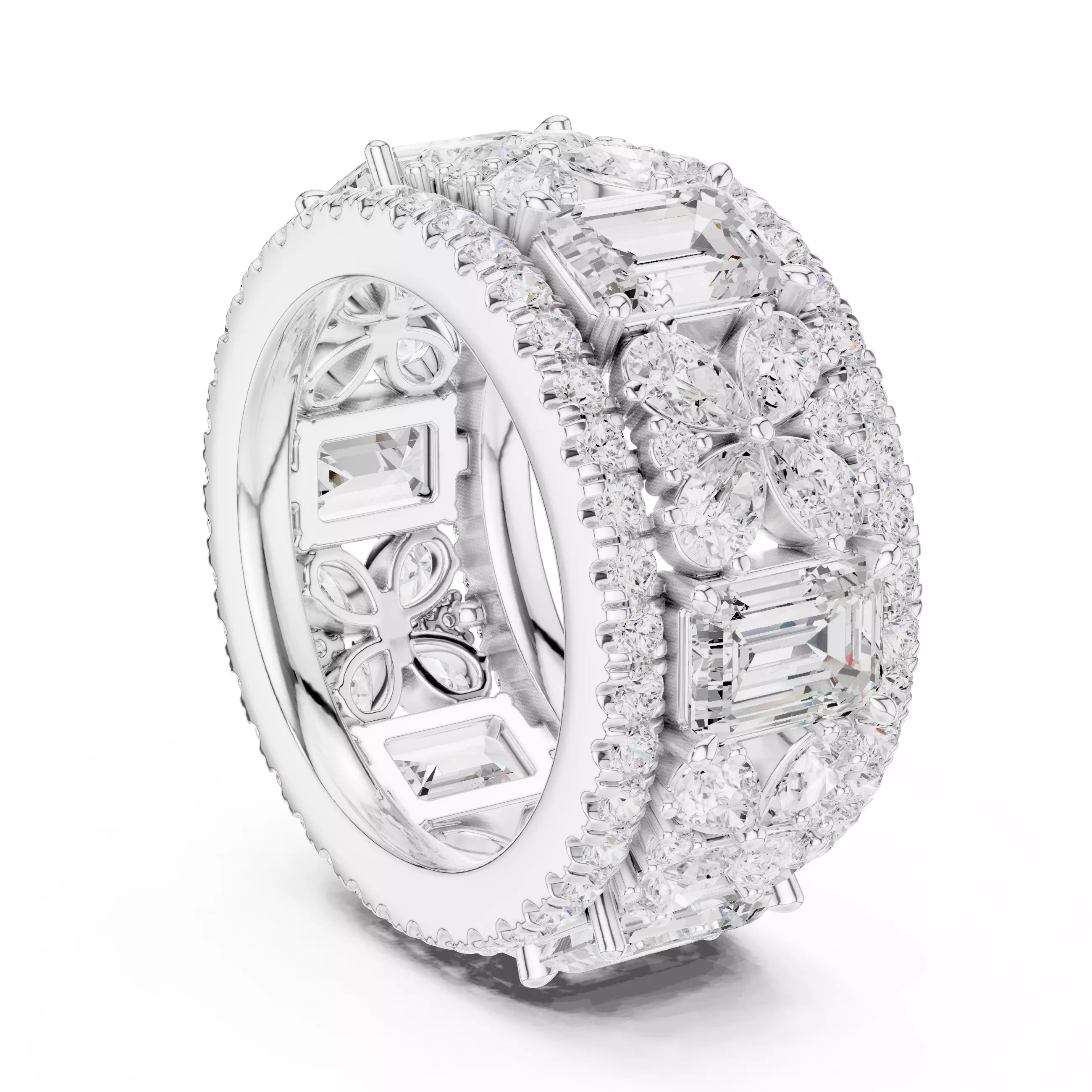 Solitaire Band Ring 3dm stl renders animation videos details  3D print model_9