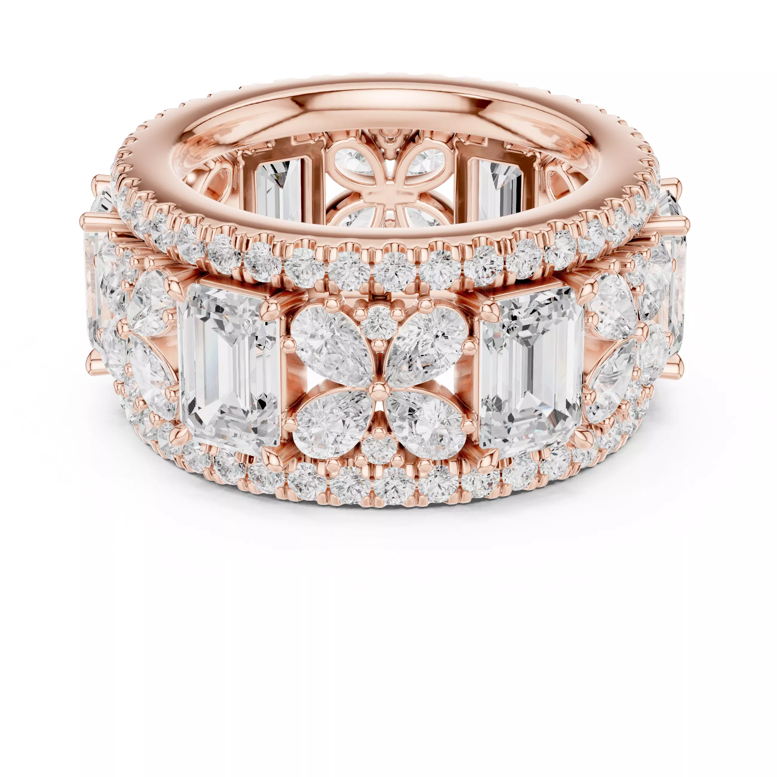 Solitaire Band Ring 3dm stl renders animation videos details  3D print model_0