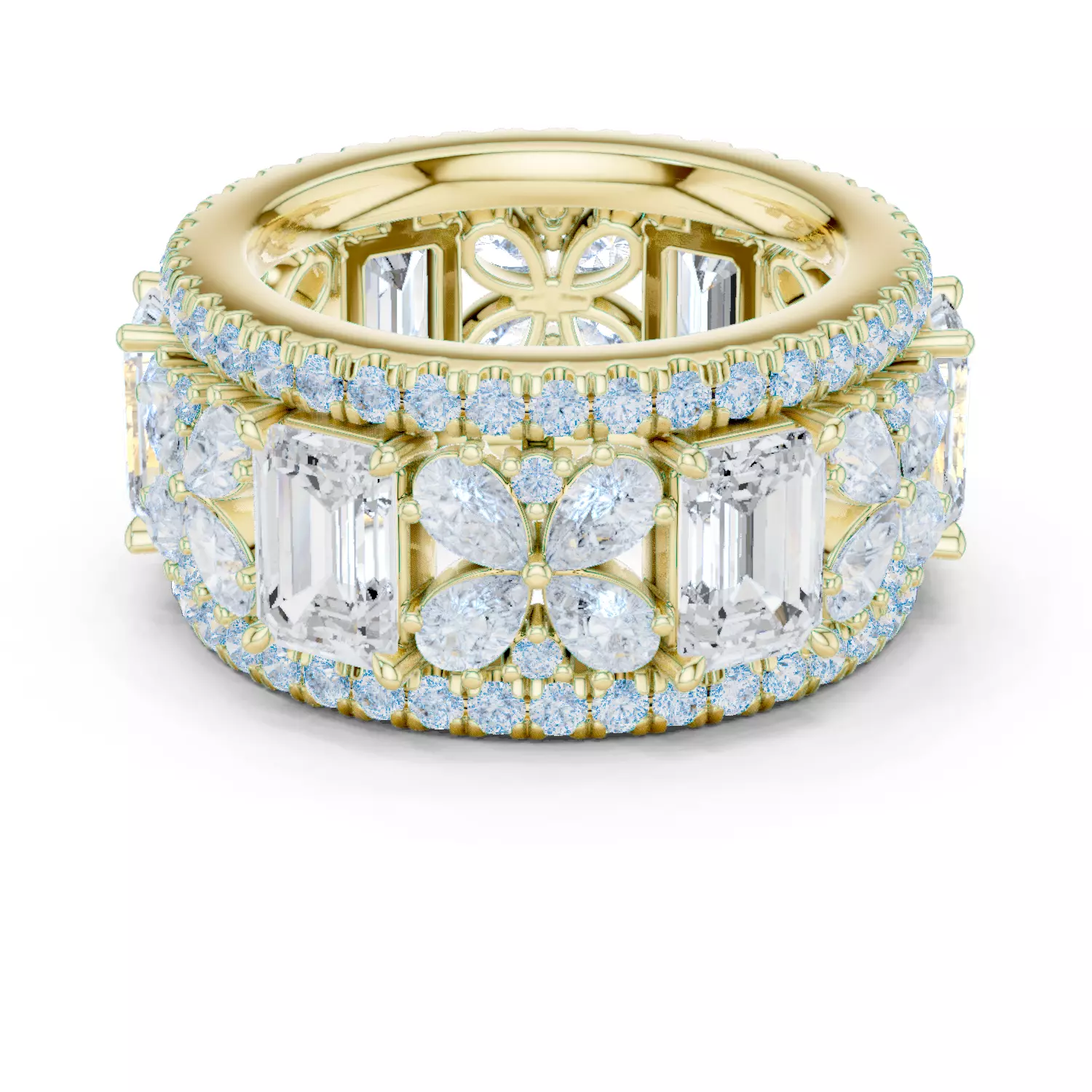 Solitaire Band Ring 3dm stl renders animation videos details  3D print model_3