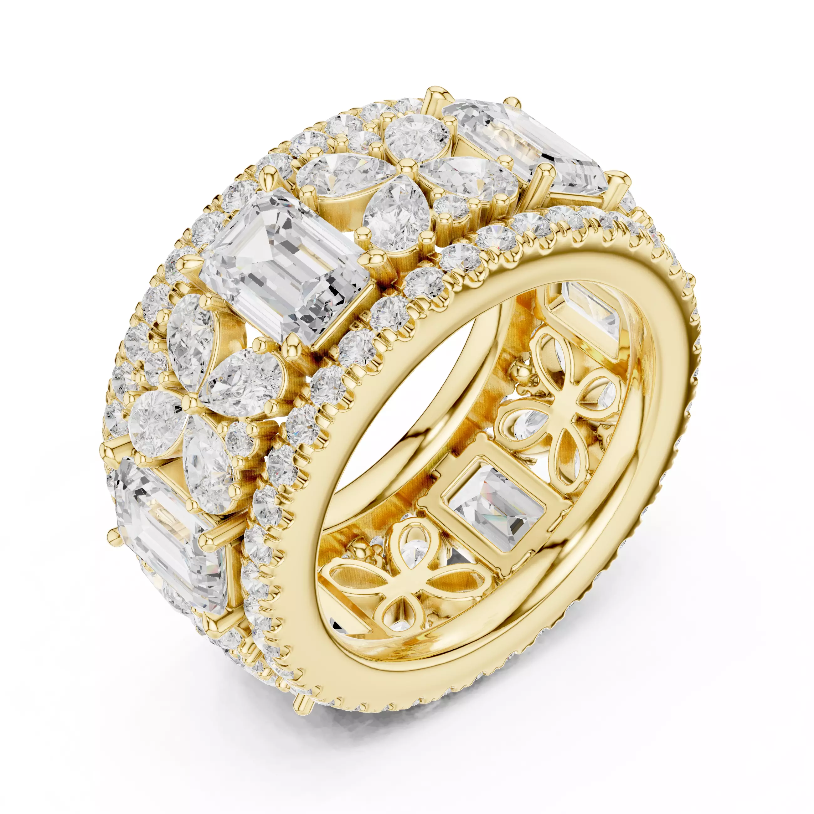 Solitaire Band Ring 3dm stl renders animation videos details  3D print model_14