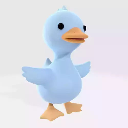 Blue Duck  redy for Rigged for Animation Games 3D Printing Low-poly 3D model