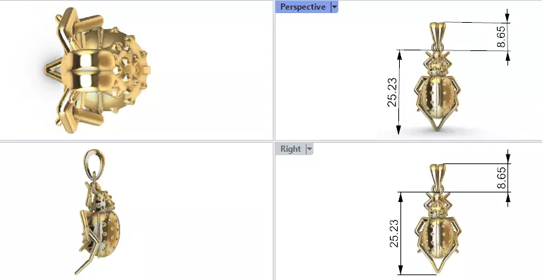 Ladybug Pendant Necklace charm Bracelet Jewelry 3D print model_31