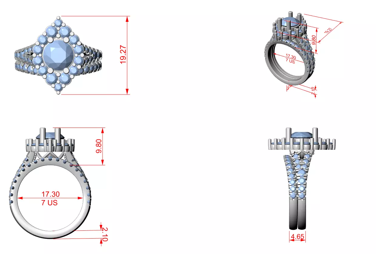 Solitaire Ring 3dm stl renders animation videos details 3D print model_4