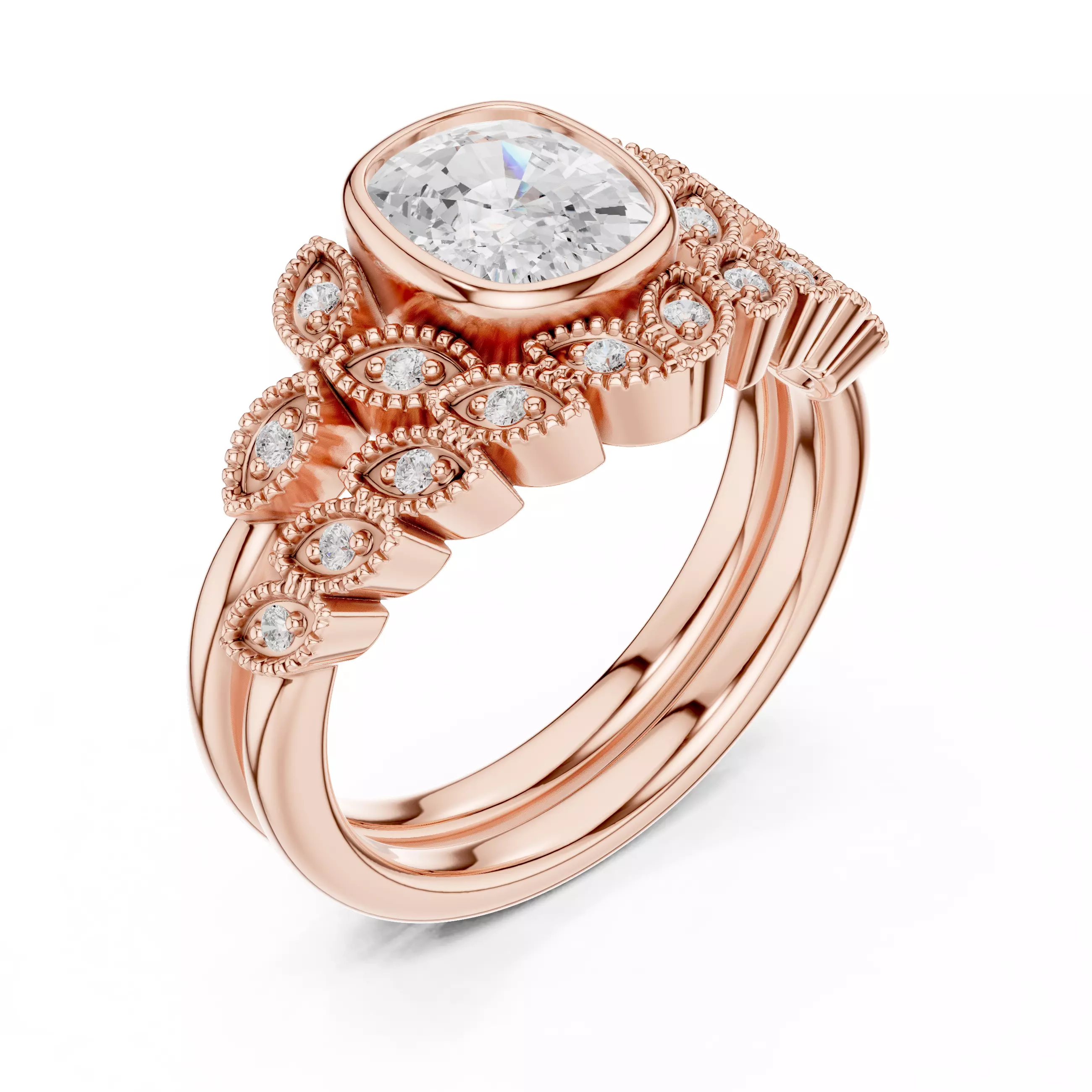 Solitaire Ring 3dm stl renders animation videos details 3D print model_7