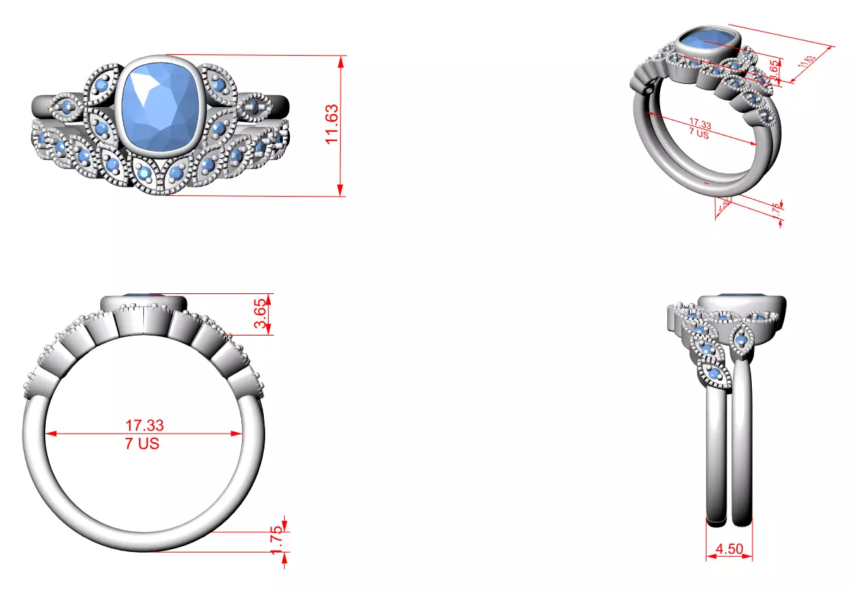 Solitaire Ring 3dm stl renders animation videos details 3D print model_4