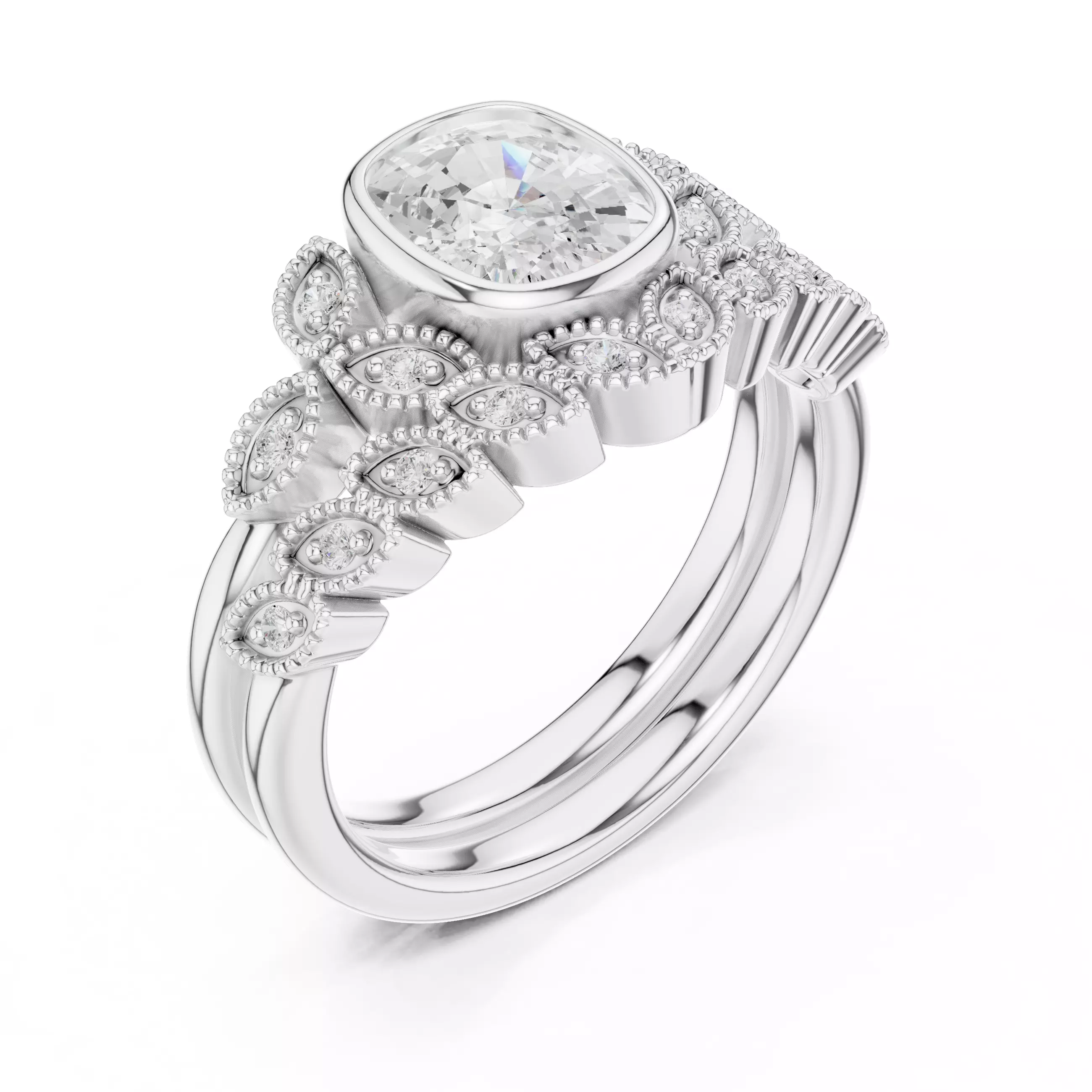 Solitaire Ring 3dm stl renders animation videos details 3D print model_10